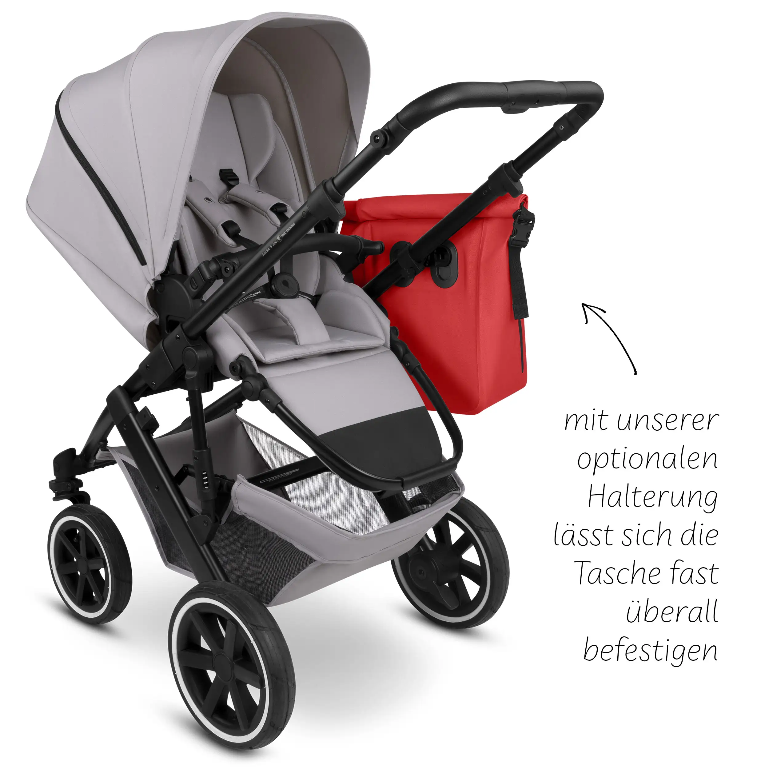 Bolsa de sillín Sion 20L para cochecito, remolque para bicicleta y uso diario - Mango