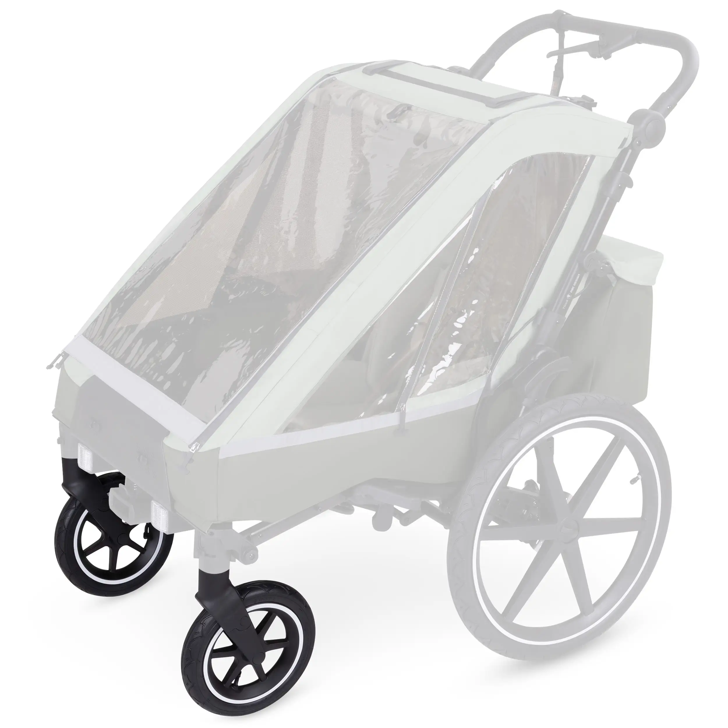 Rueda delantera para remolque para bicicleta Tour - ruedas neumáticas Black / White Wall