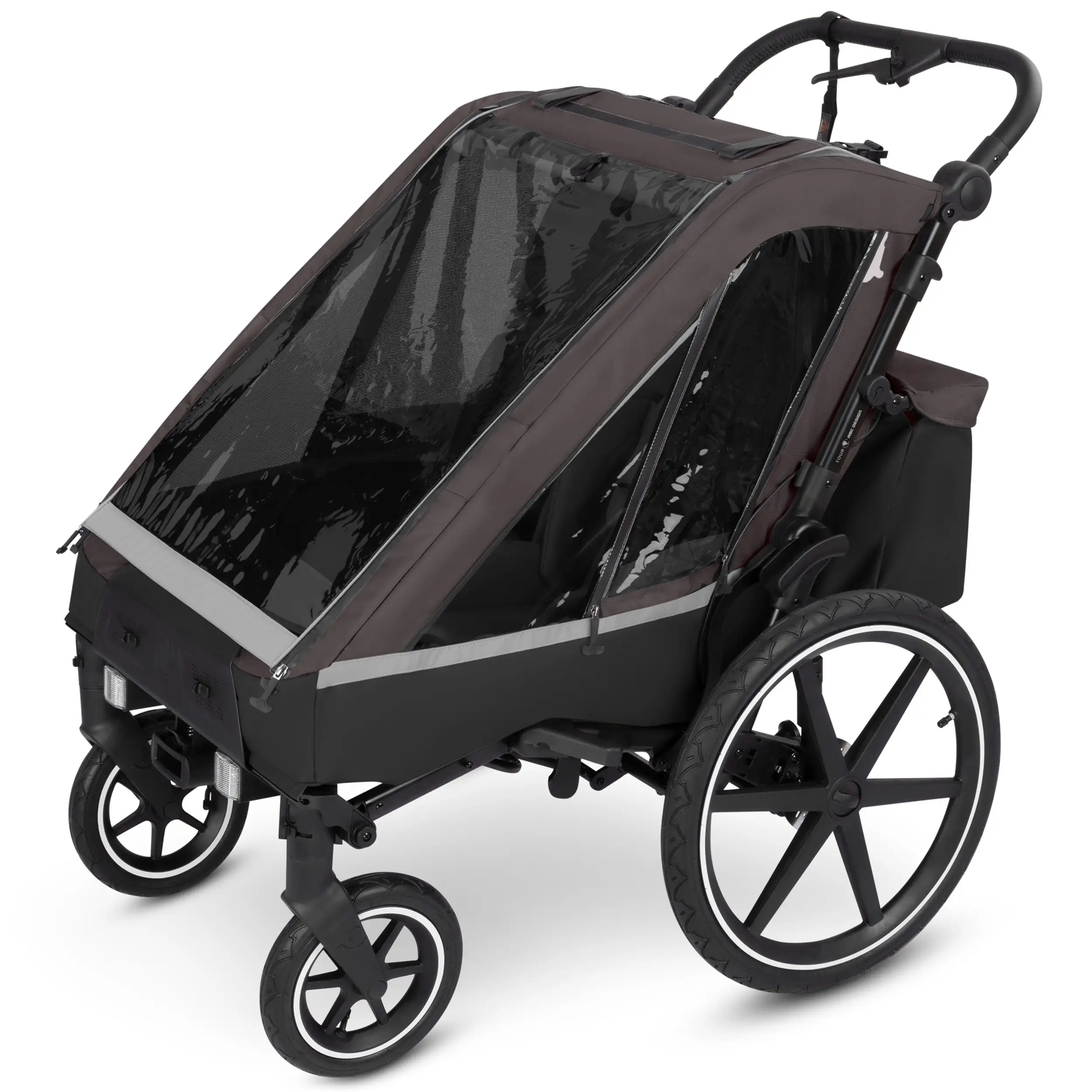 Remolque para bicicleta Tour 2 con 2 cómodos asientos y ruedas neumáticas - Falcon