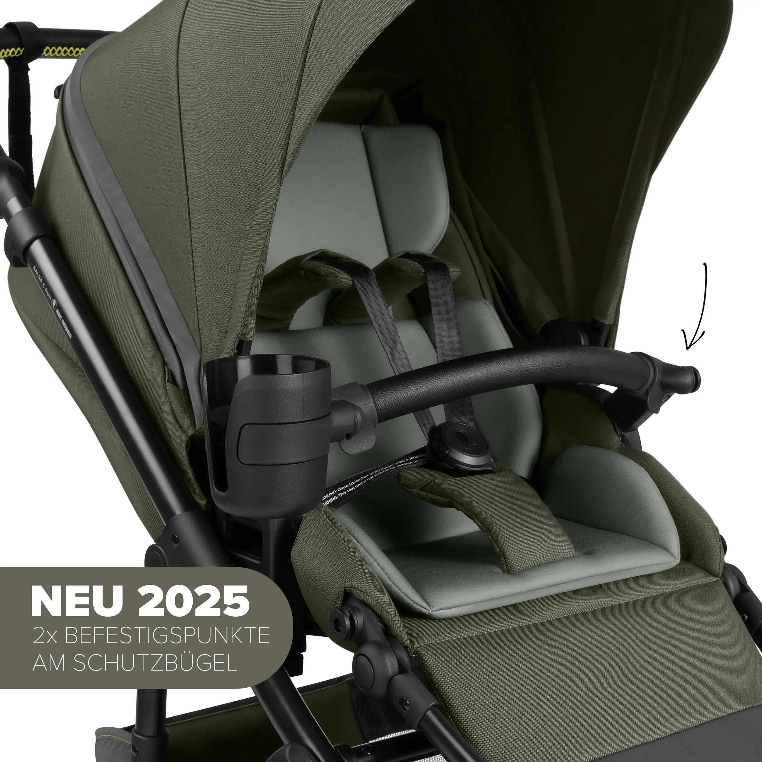 Set cochecito 3en1 Salsa 5 Run incl. Silla de Auto - Avocado