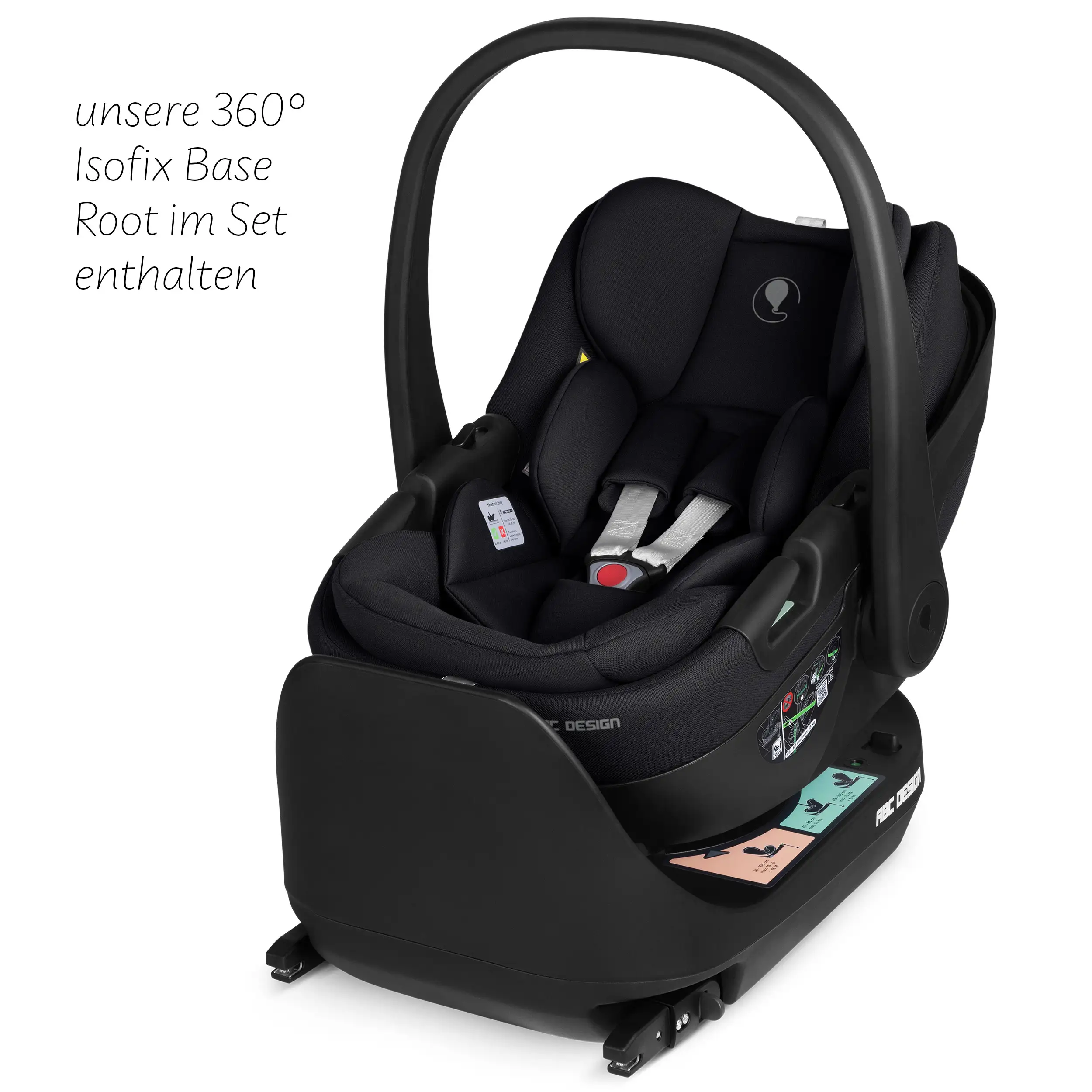 Set de cochecito 4en1 Salsa Core con silla de auto Calla reclinable y base ISOFIX Root - Ink