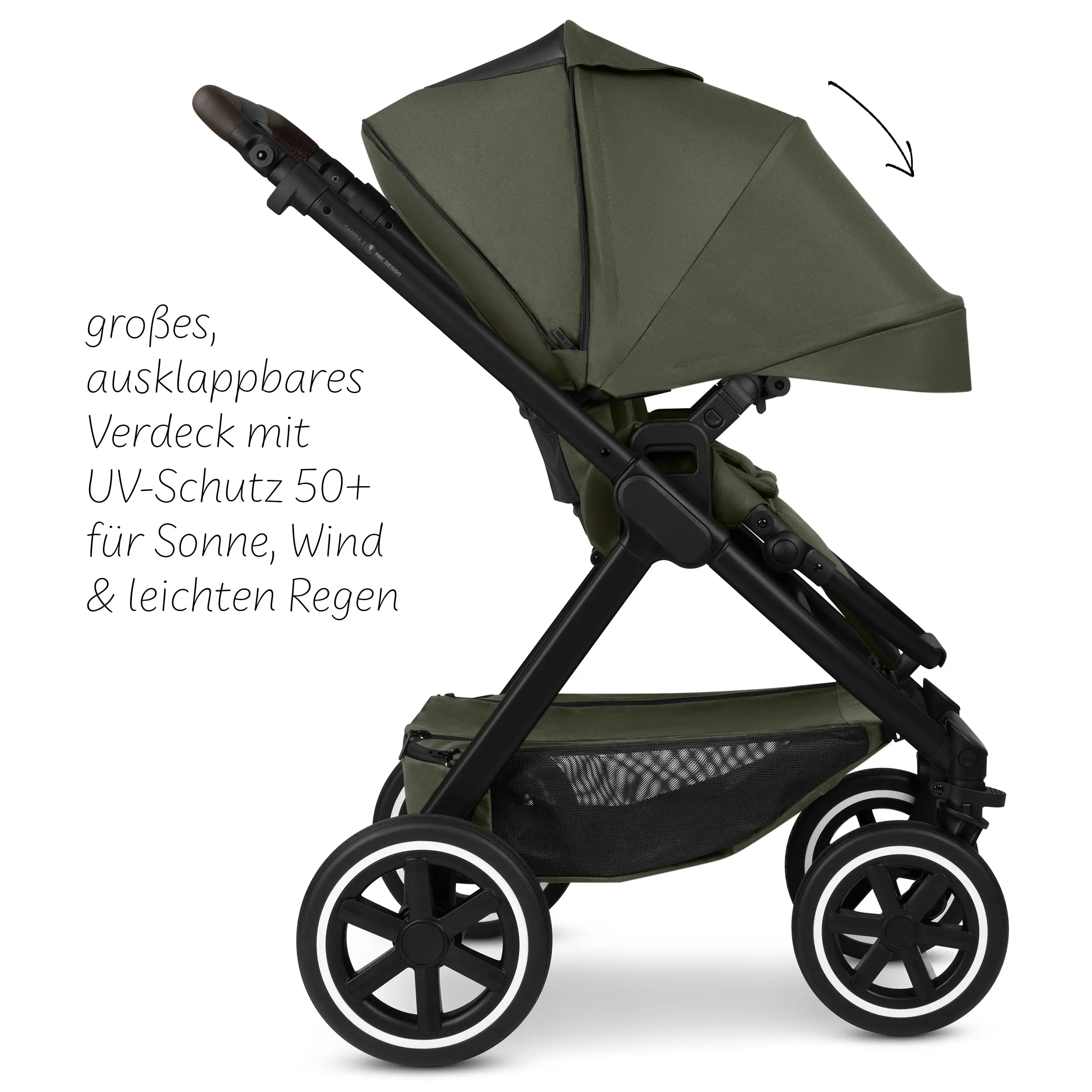 3in1-Kinderwagen-Set Samba 2 inkl. Babyschale Calla mit Liegefunktion - Avocado
