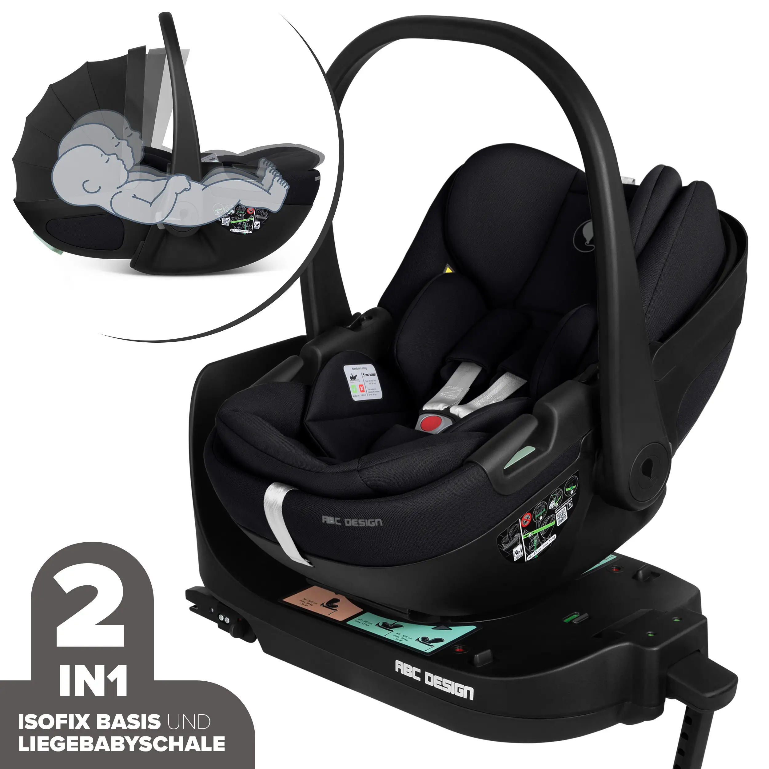 Silla de auto Calla i-Size reclinable incl. base ISOFIX giratoria Root - Ink