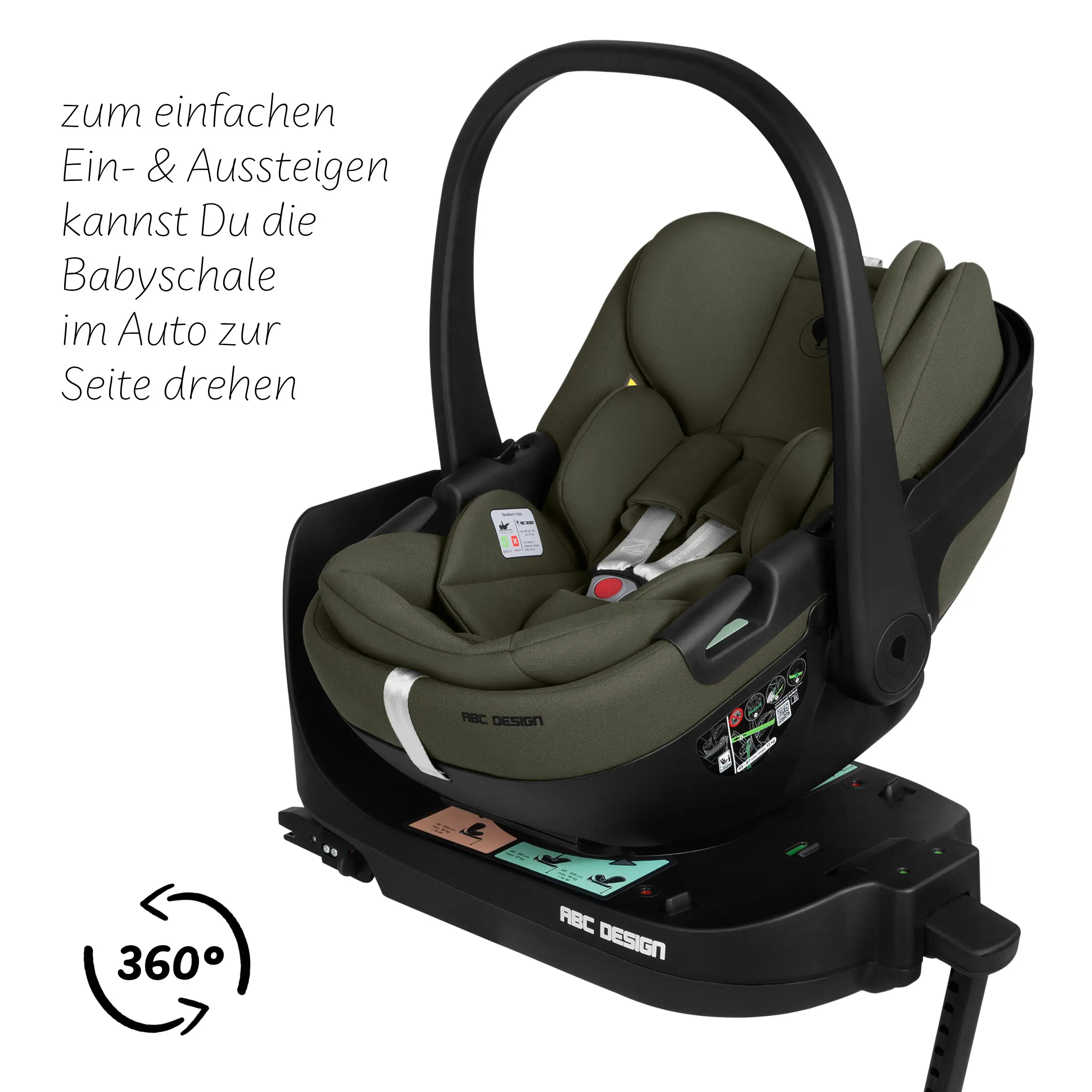 Set de cochecito 4en1 Salsa Core con silla de auto Calla reclinable y base ISOFIX Root - Olive