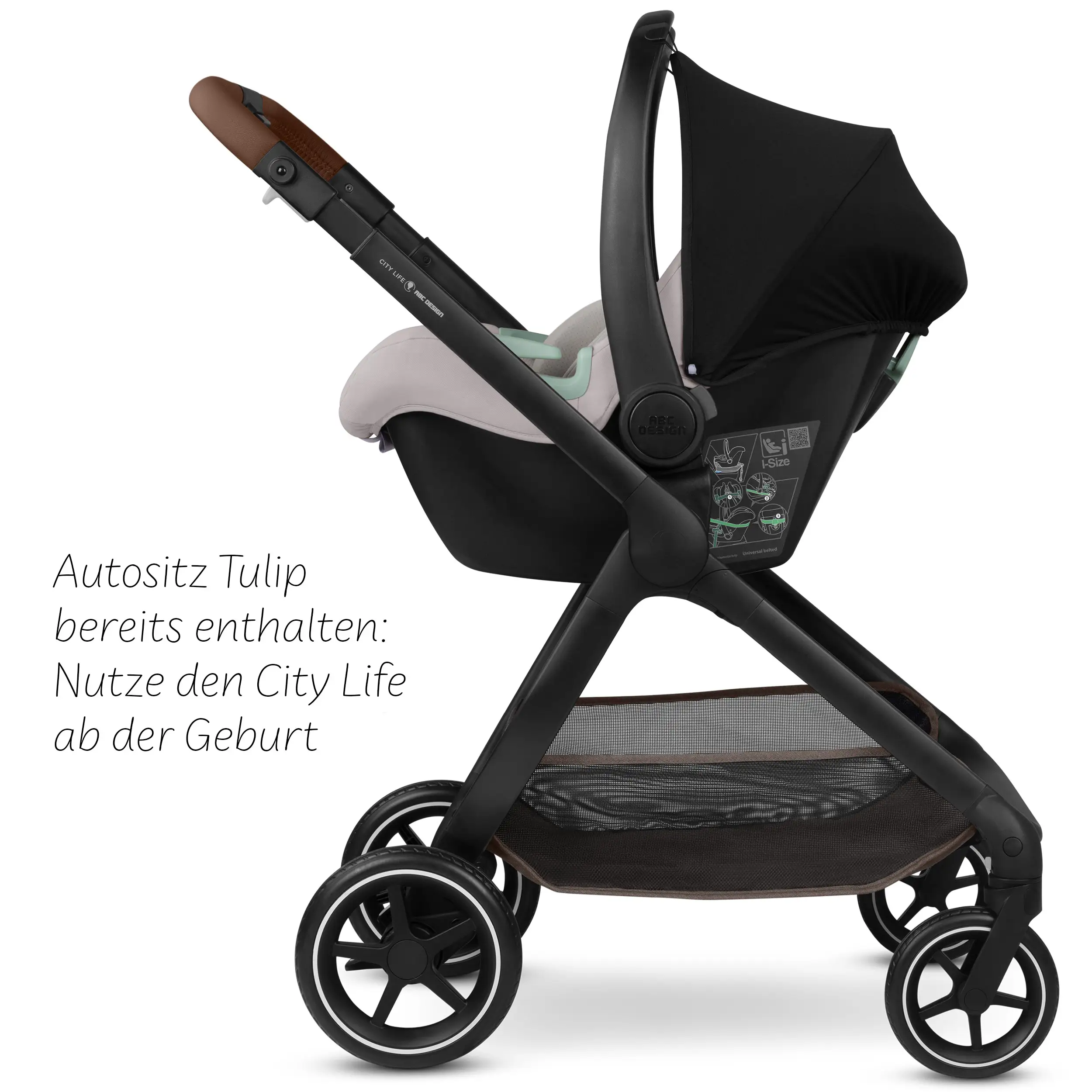Set de cochecito 4en1 City Life con base Isofix - Nature