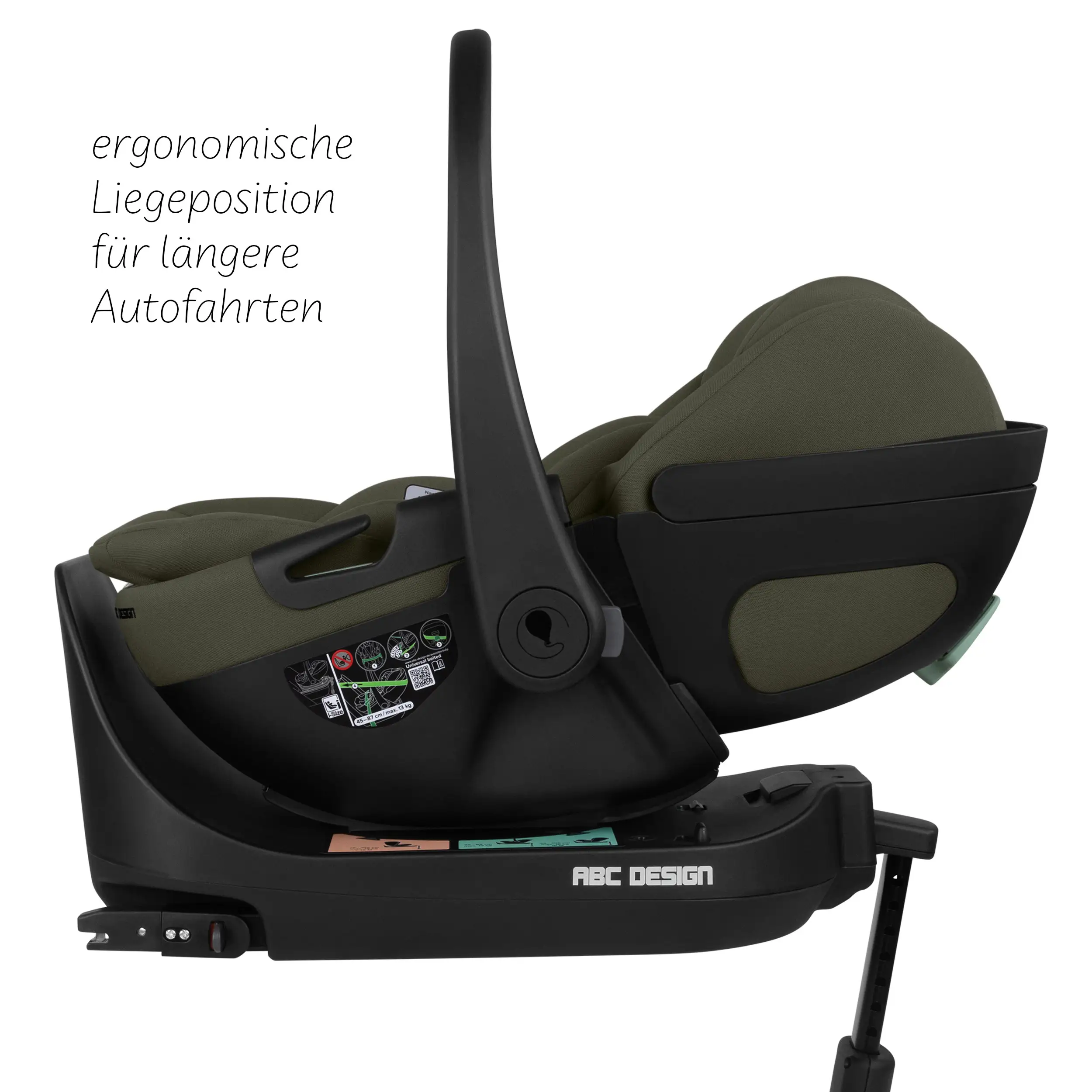 Set de cochecito 4en1 Salsa Core con silla de auto Calla reclinable y base ISOFIX Root - Olive