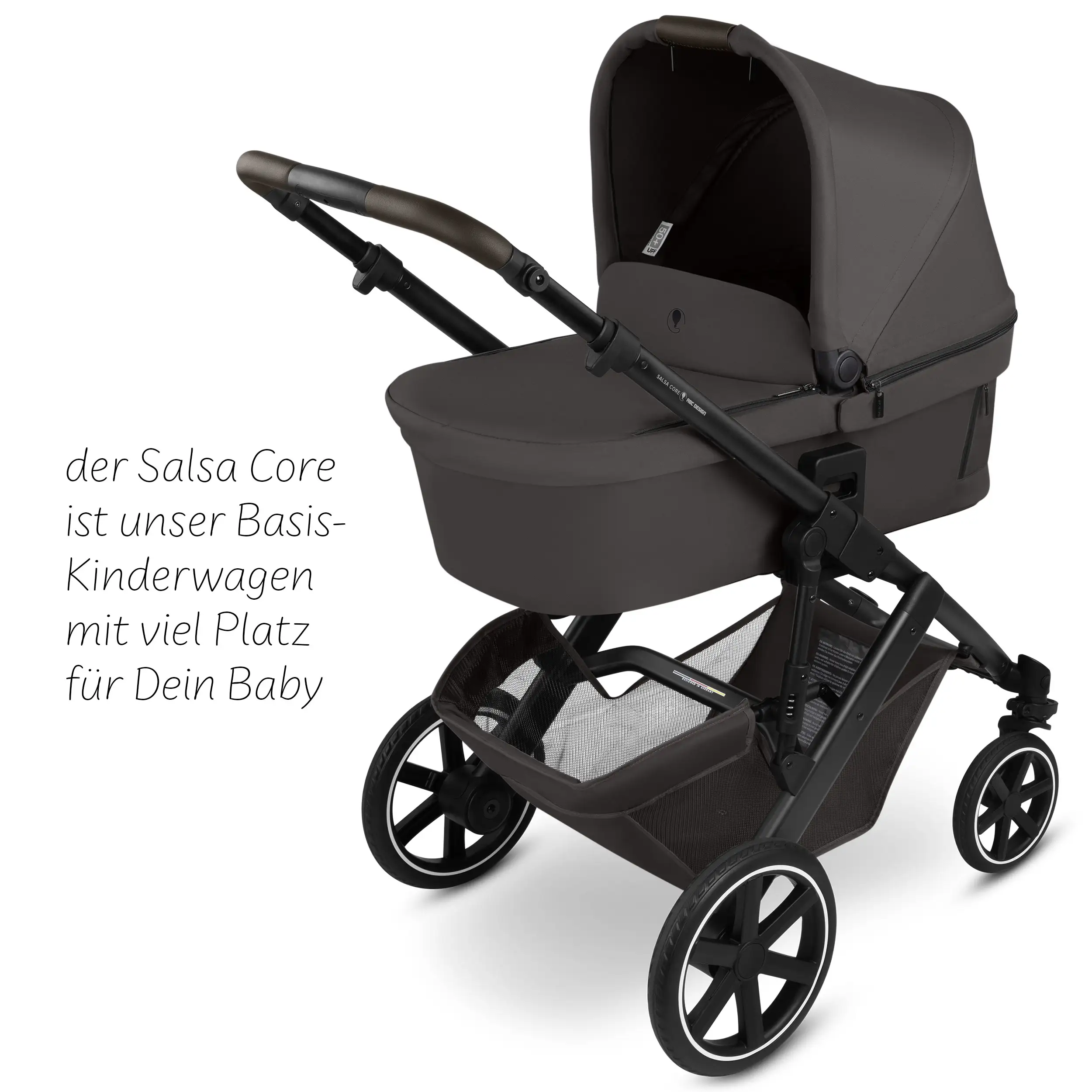 Set de cochecito 4en1 Salsa Core con silla de auto Calla reclinable y base ISOFIX Root - Falcon
