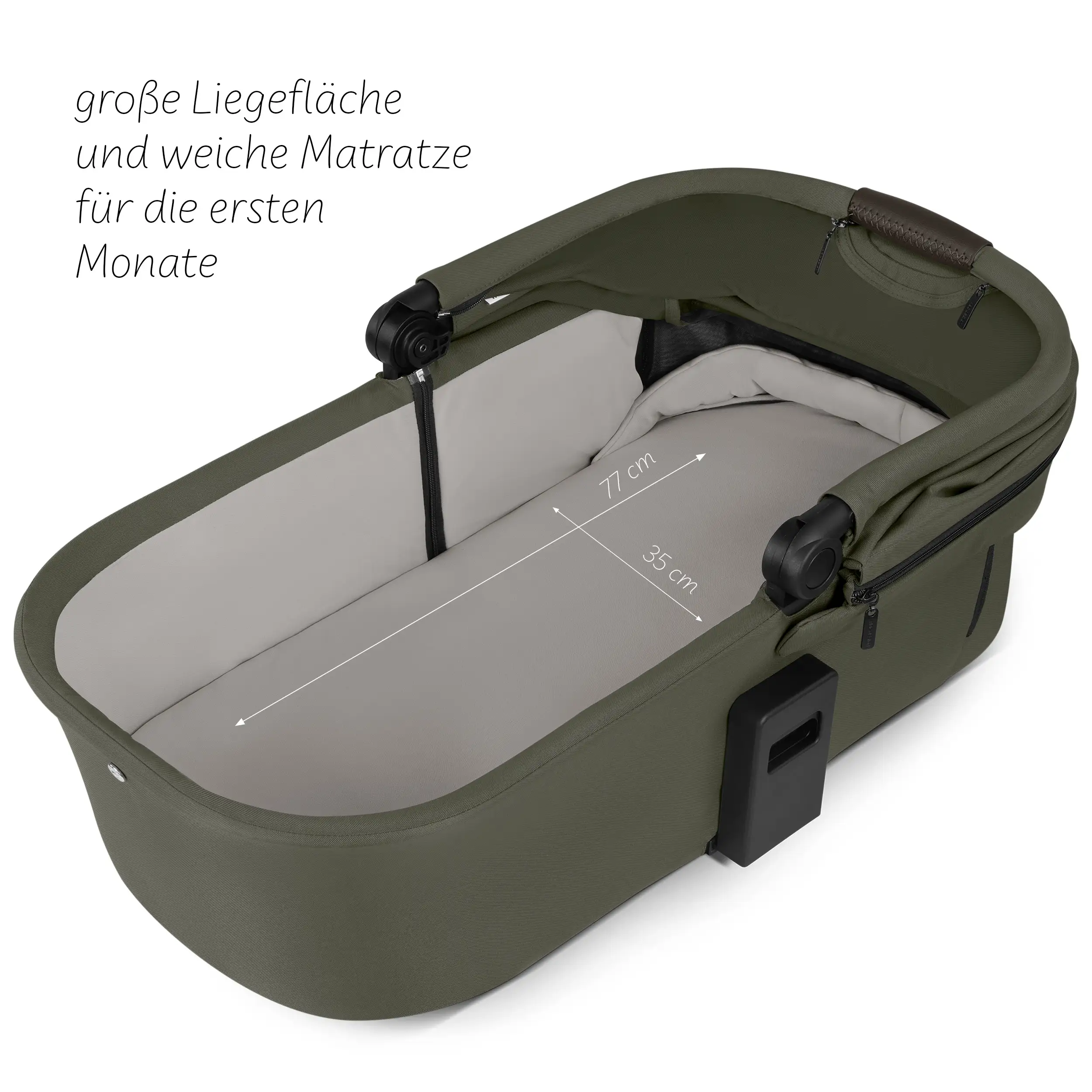 Set de cochecito 4en1 Salsa Core con silla de auto Calla reclinable y base ISOFIX Root - Olive
