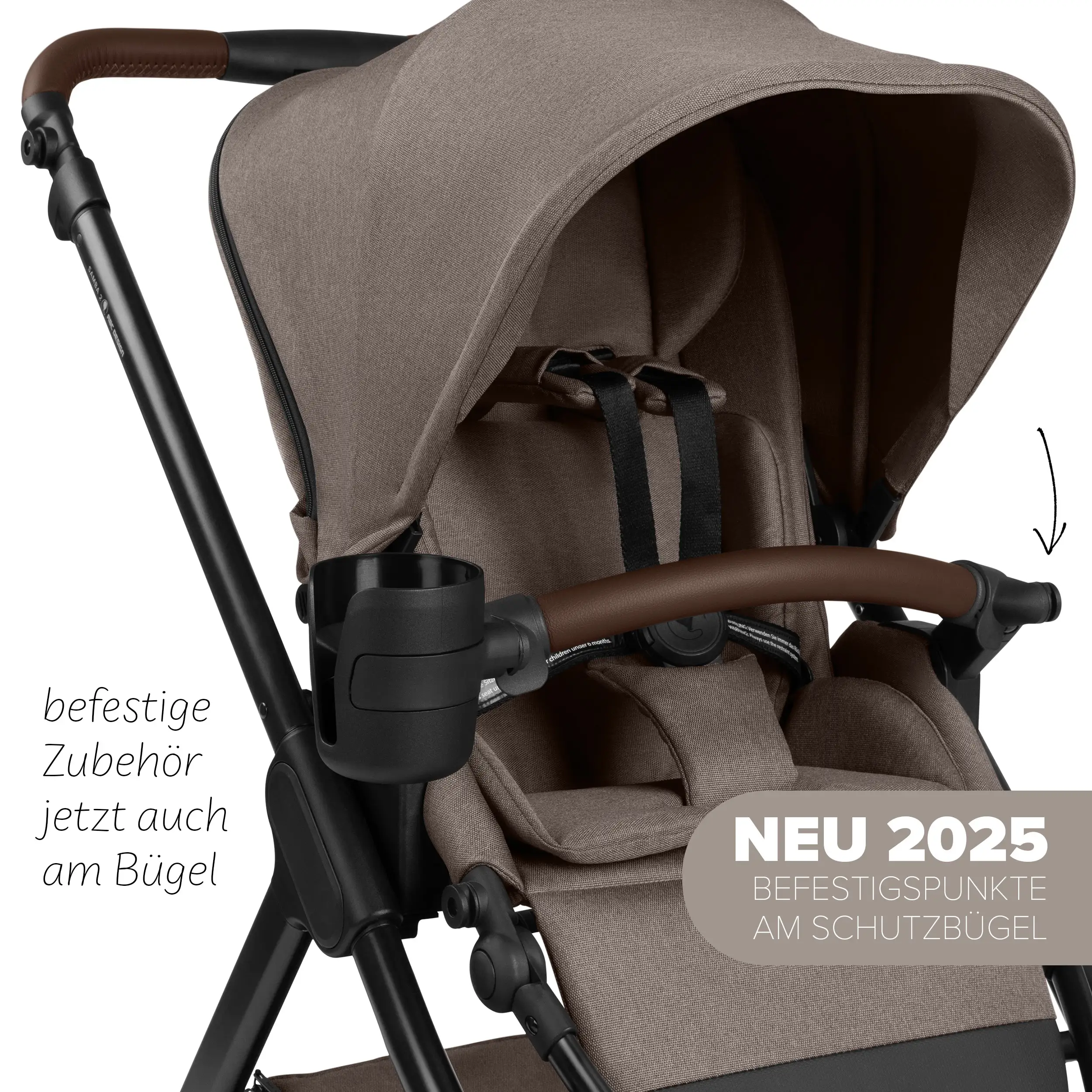 4in1-Kinderwagen-Set Samba 2 inkl. Babyschale Calla mit Liegefunktion - Nature