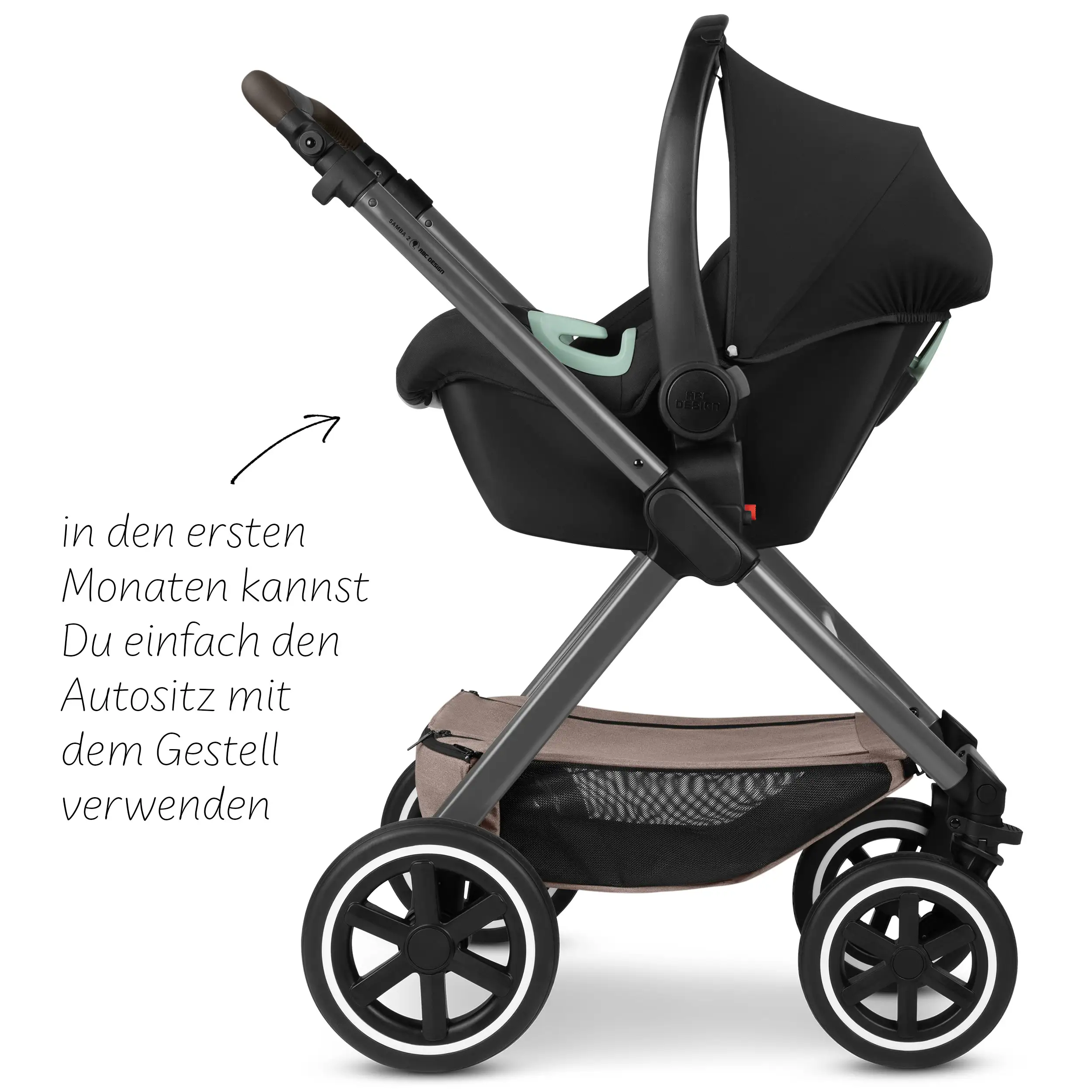 Set de viaje Samba 2 incl. asiento de coche para recién nacidos - Camel