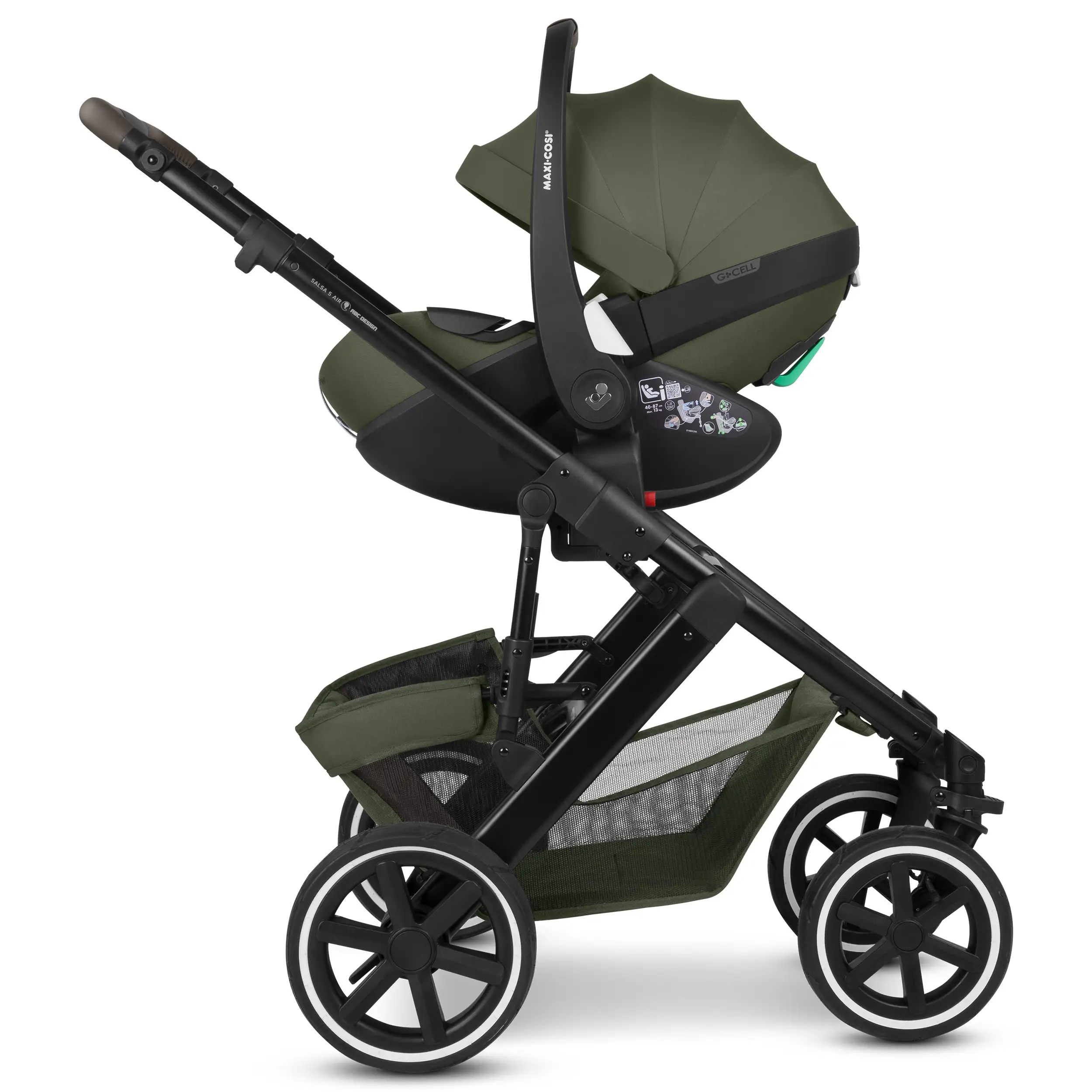 Set de cochecito 3en1 City Life con silla de auto Maxi-Cosi Pebble 360 Pro 2 - Avocado