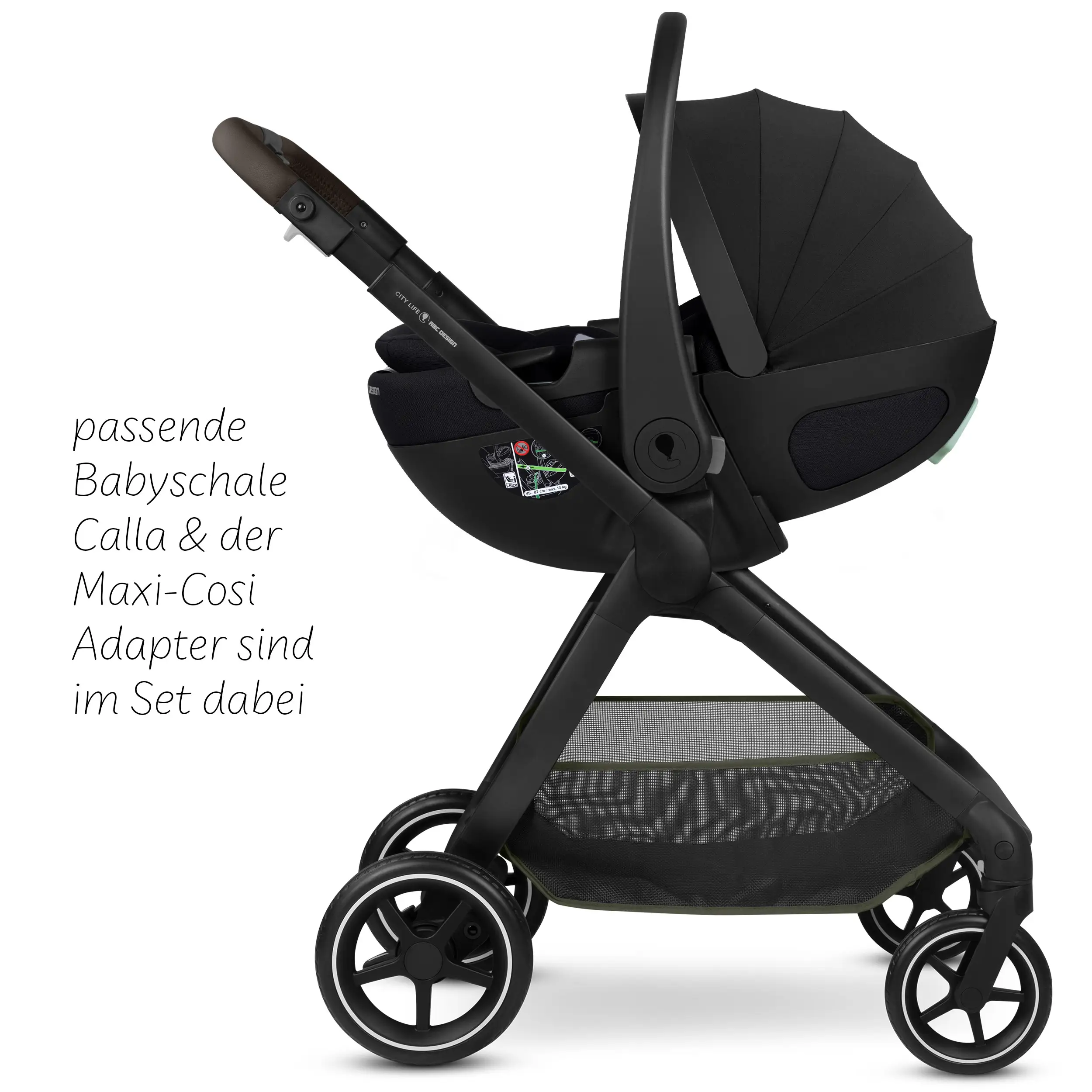 Set de cochecito 3en1 City Life incl. silla de auto Calla reclinable - Avocado
