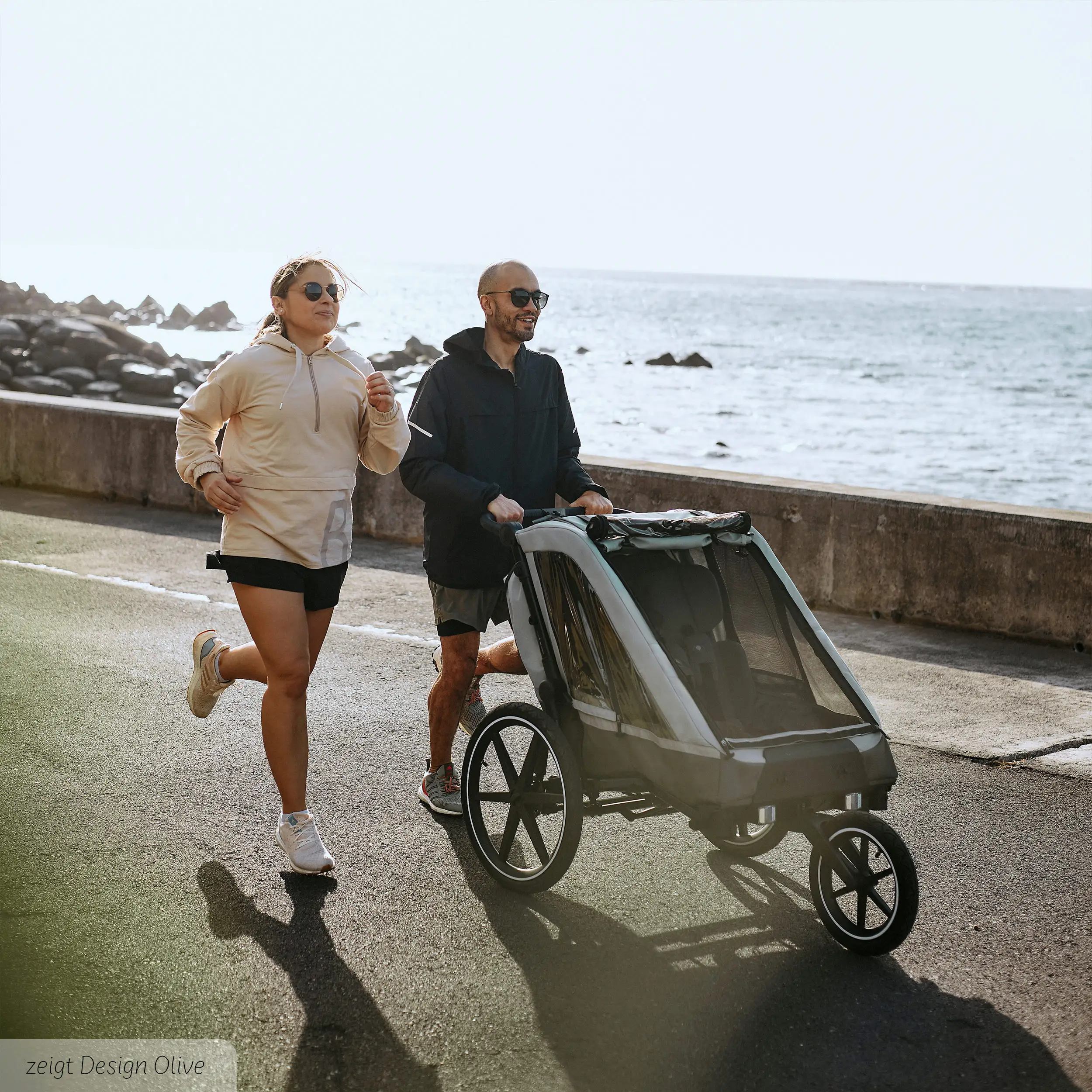 Remolque para bicicleta Tour 2 con 2 cómodos asientos y ruedas neumáticas - Falcon