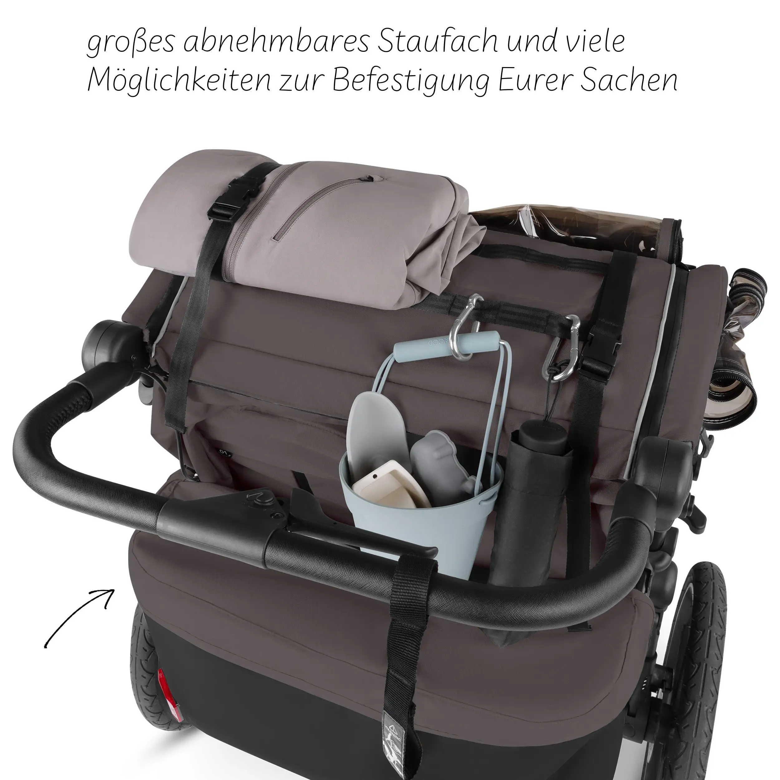 Remolque para bicicleta Tour 2 con 2 cómodos asientos y ruedas neumáticas - Falcon