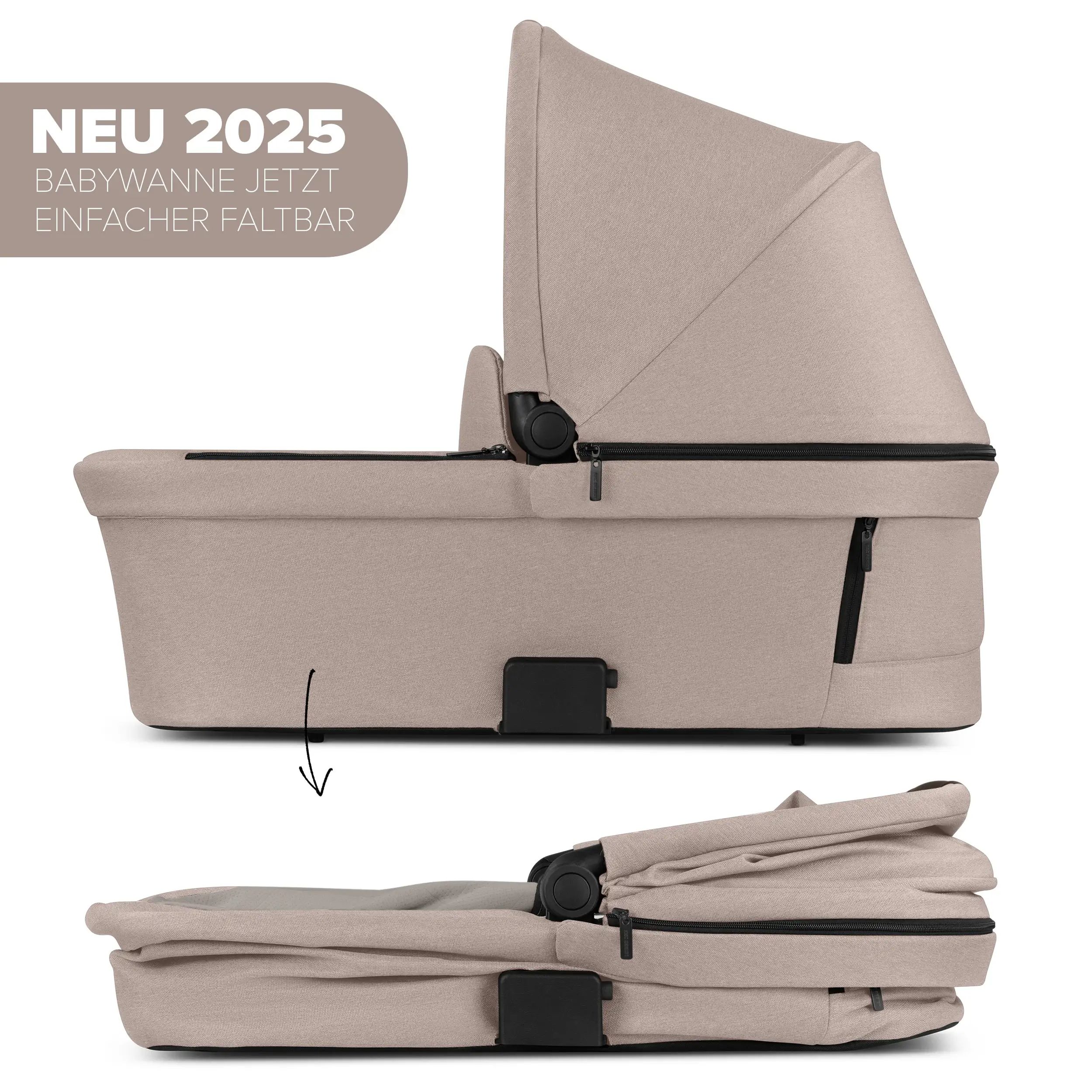 4in1-Kinderwagen-Set Samba 2 inkl. Babyschale Calla mit Liegefunktion - Camel