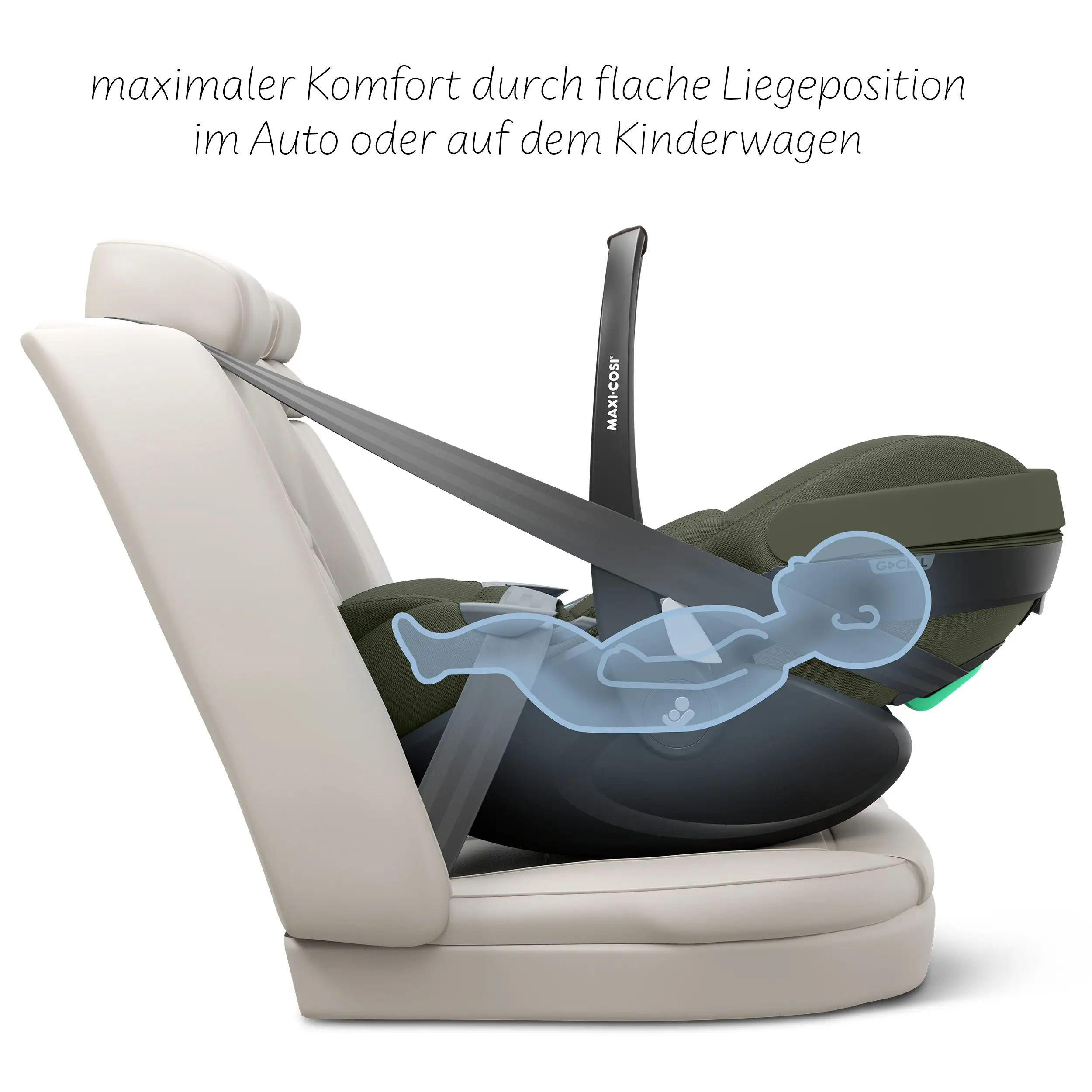 Set cochecito 3en1 Salsa 5 Air incl. Silla de Auto Maxi Cosi Pebble 360 Pro 2 - Avocado