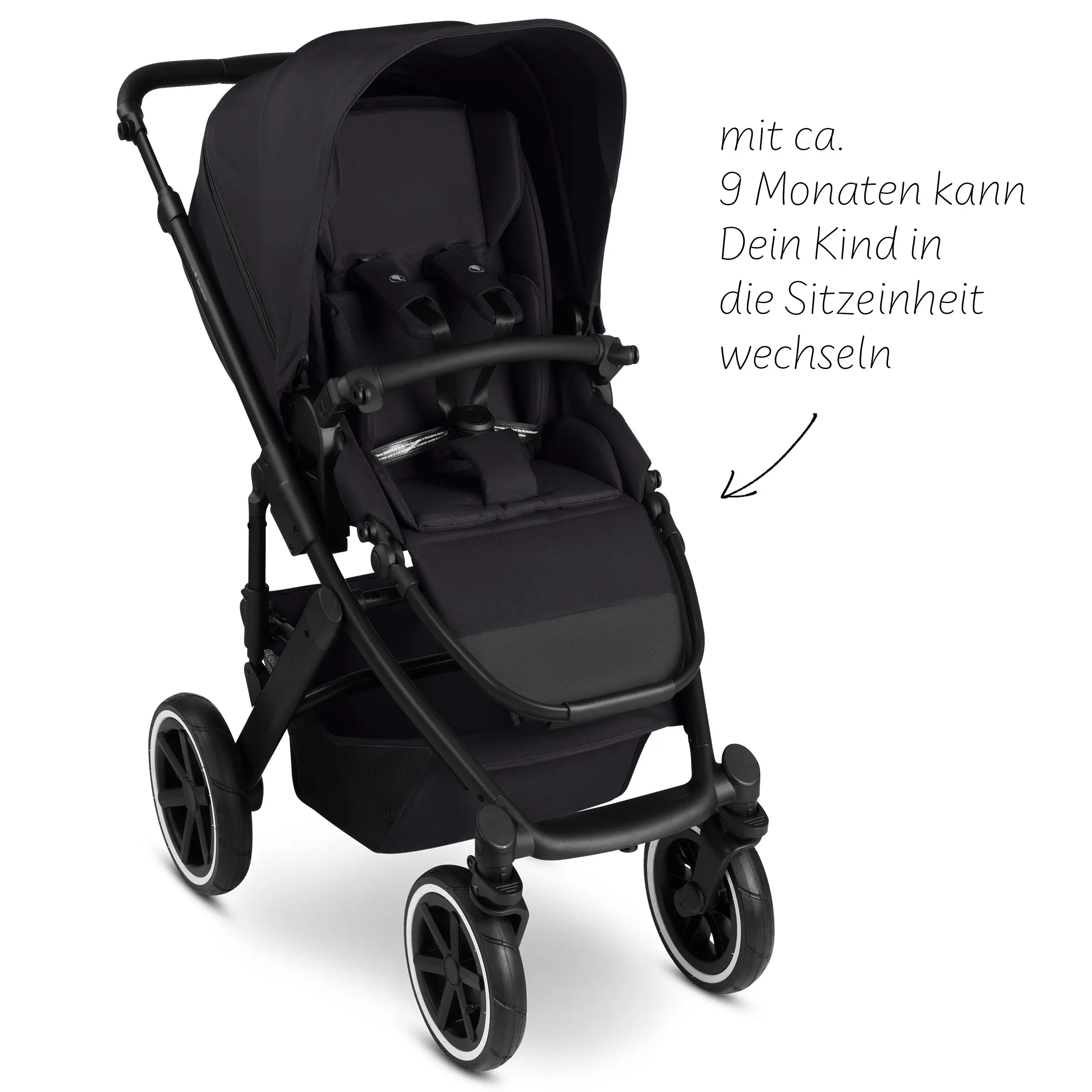 3in1-Kinderwagen-Set Salsa 5 Air inkl. Babyschale Calla mit Liegefunktion - Coal