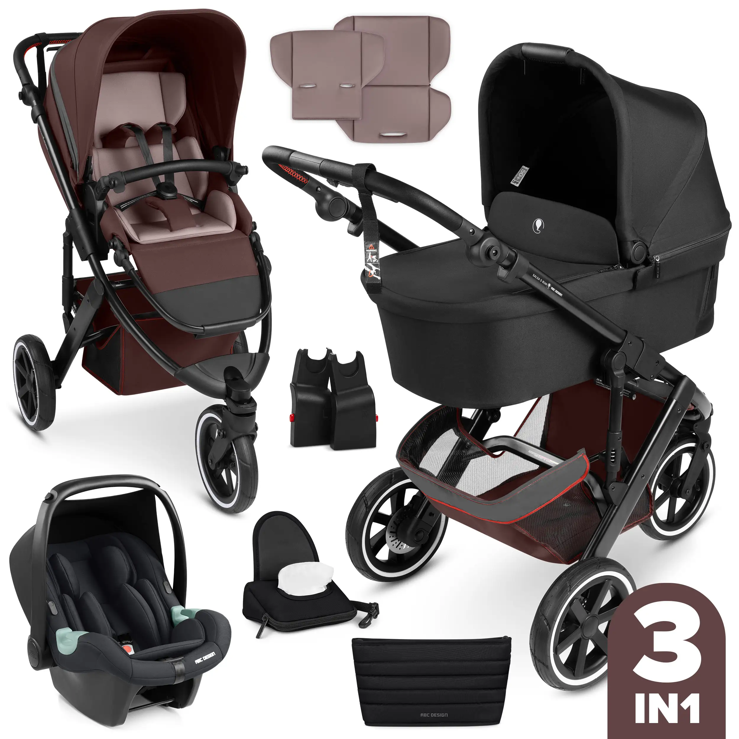 Set cochecito 3en1 Salsa 5 Run incl. Silla de Auto - Umbra