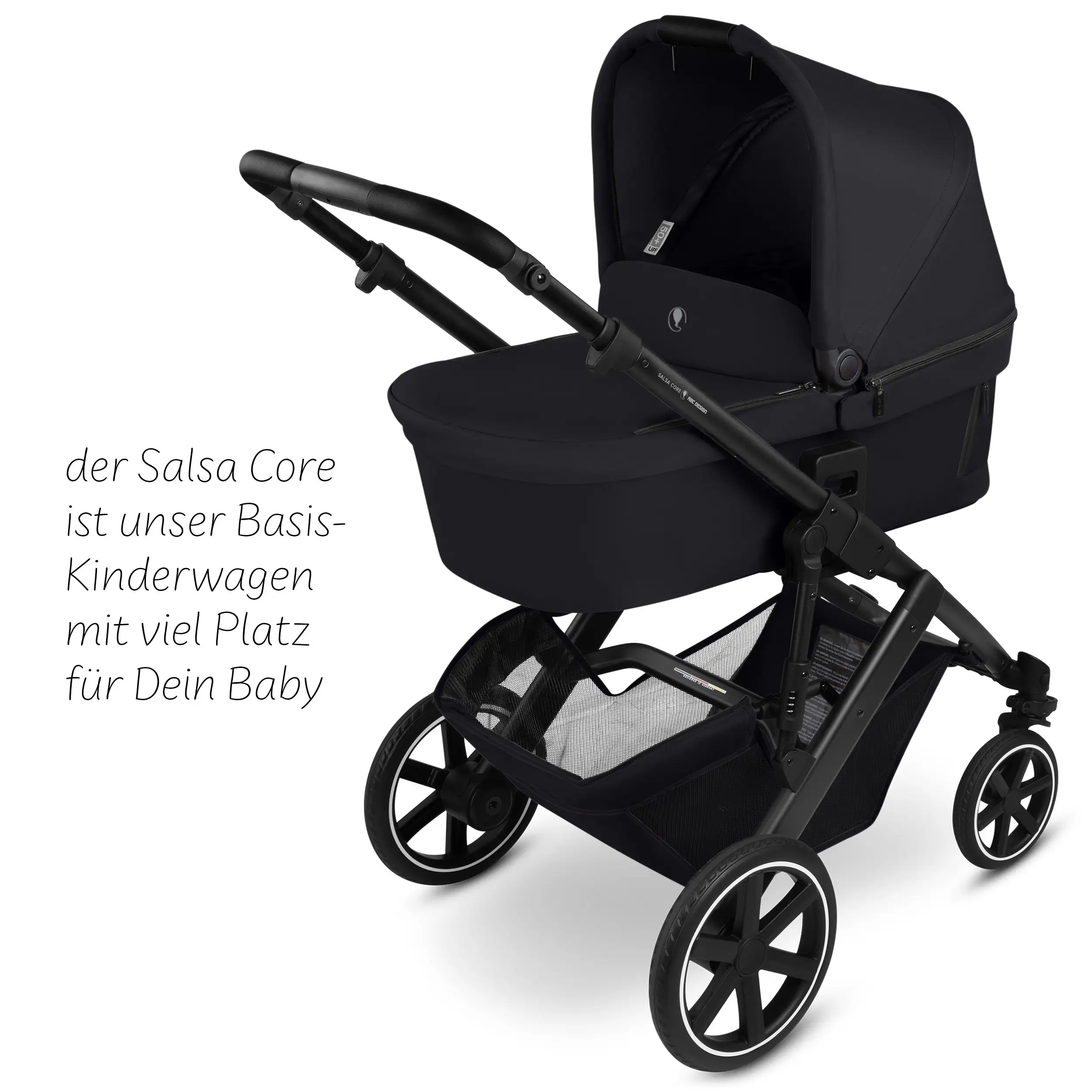 Set de cochecito 4en1 Salsa Core con silla de auto Calla reclinable y base ISOFIX Root - Ink