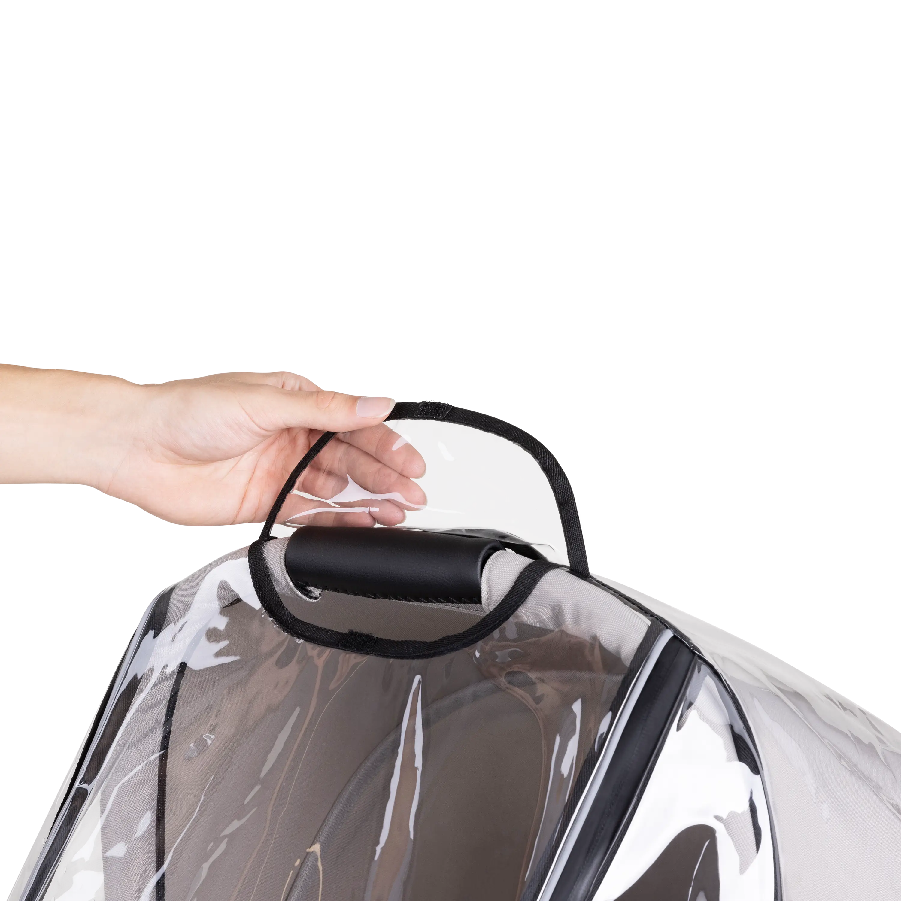 Opening window for carrying handle