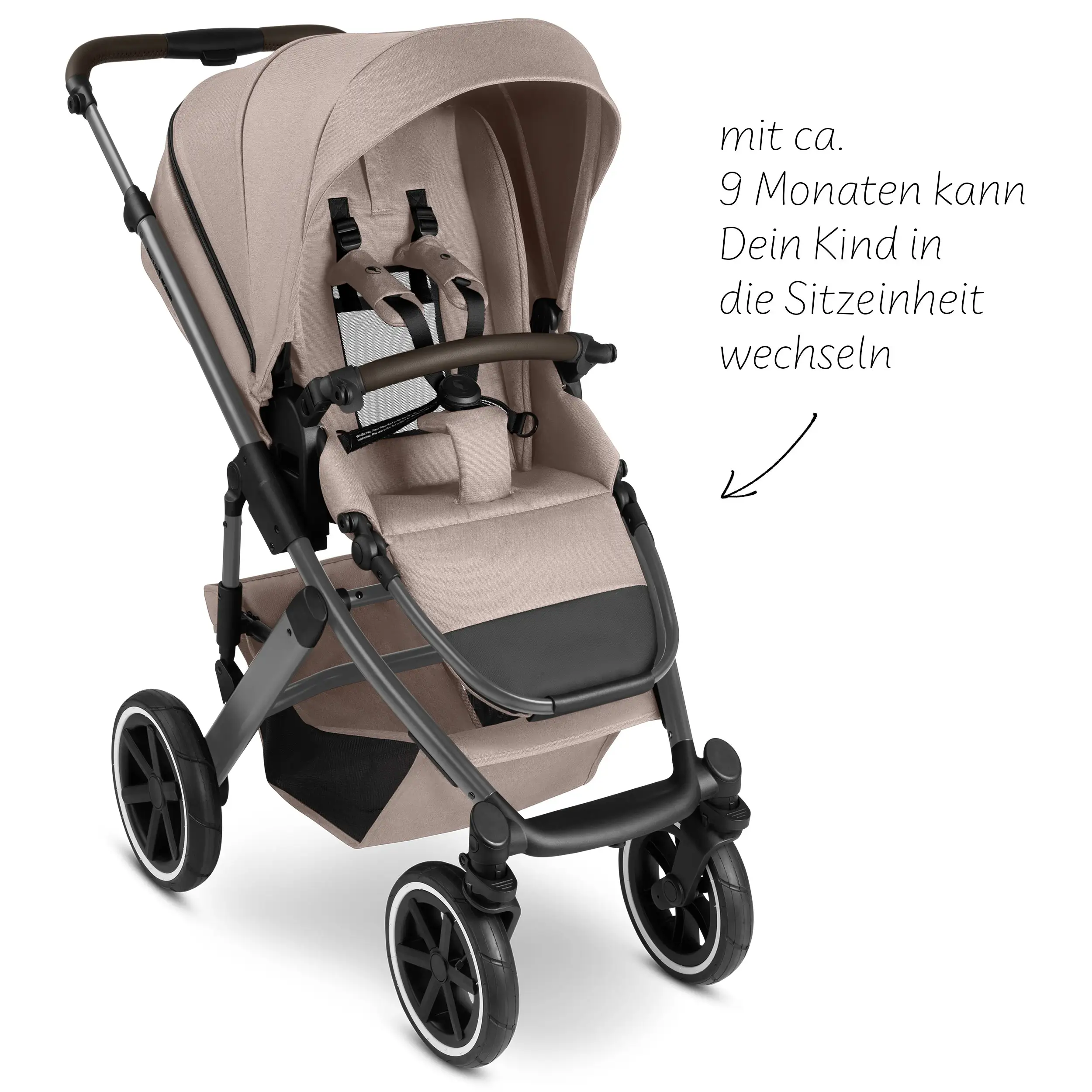 4in1-Kinderwagen-Set Salsa 5 Air inkl. Babyschale Calla mit Liegefunktion - Camel