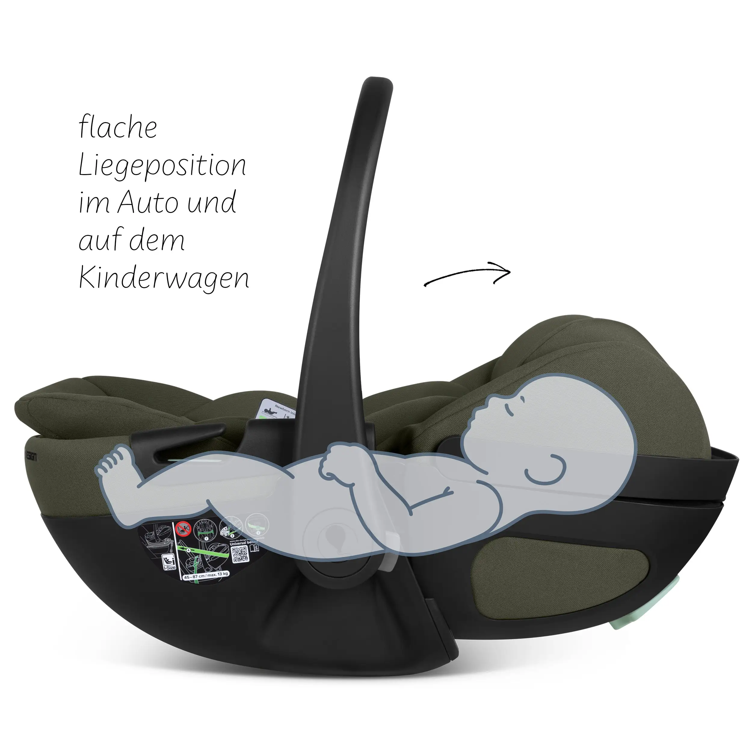 Silla de auto reclinable Calla i-Size - Olive