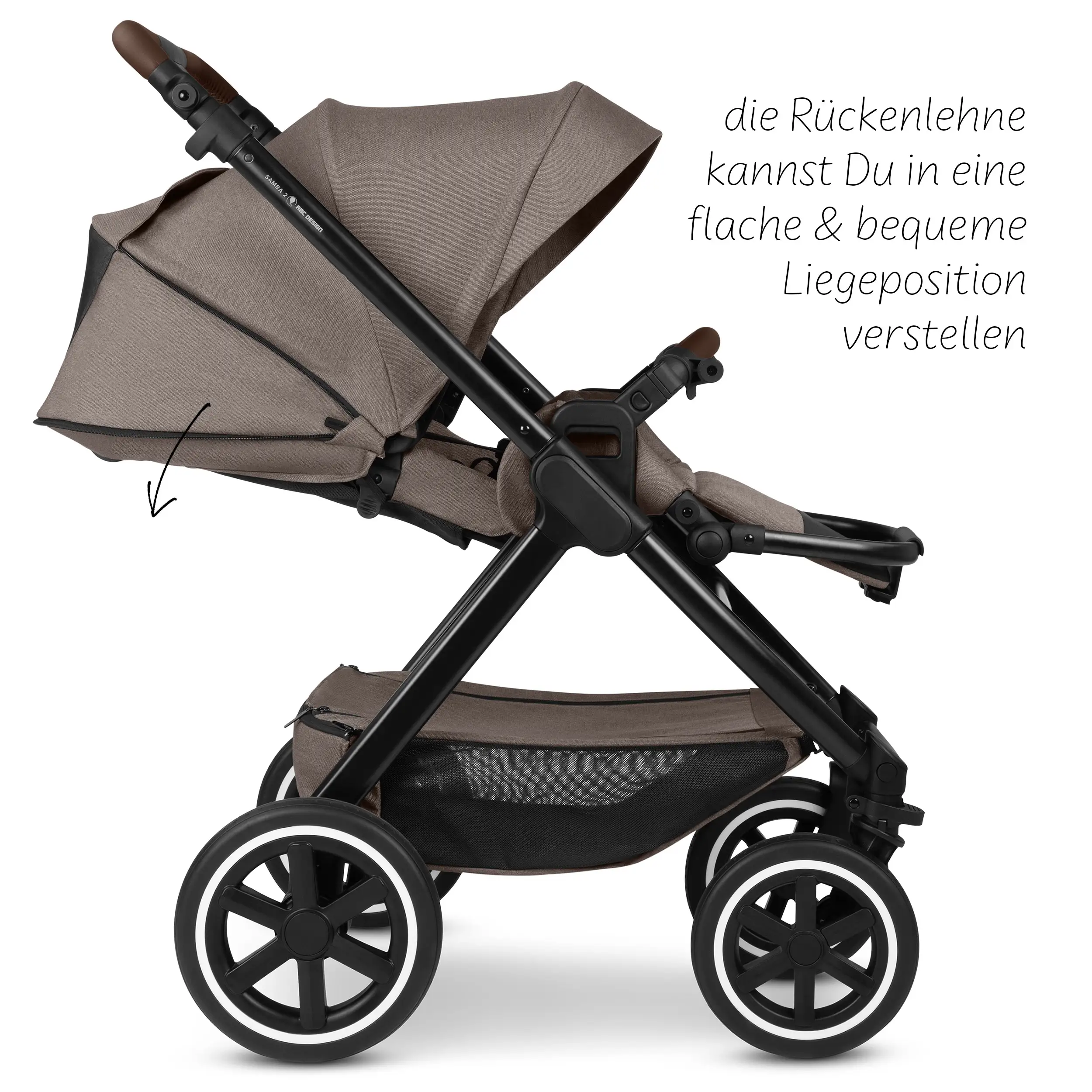 4in1-Kinderwagen-Set Samba 2 inkl. Babyschale Calla mit Liegefunktion - Nature