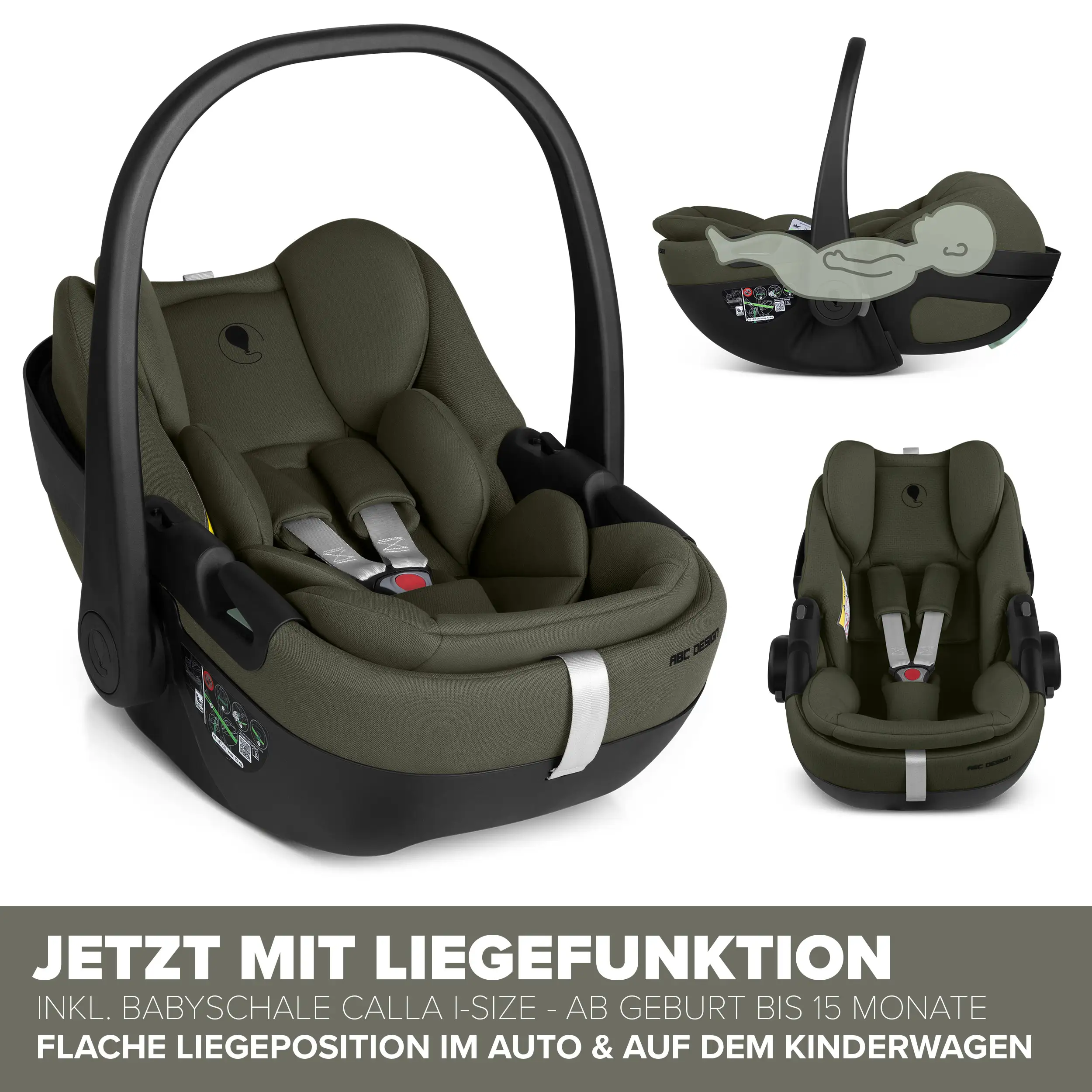 Set de cochecito 3en1 Salsa Core con silla de auto Calla reclinable - Olive