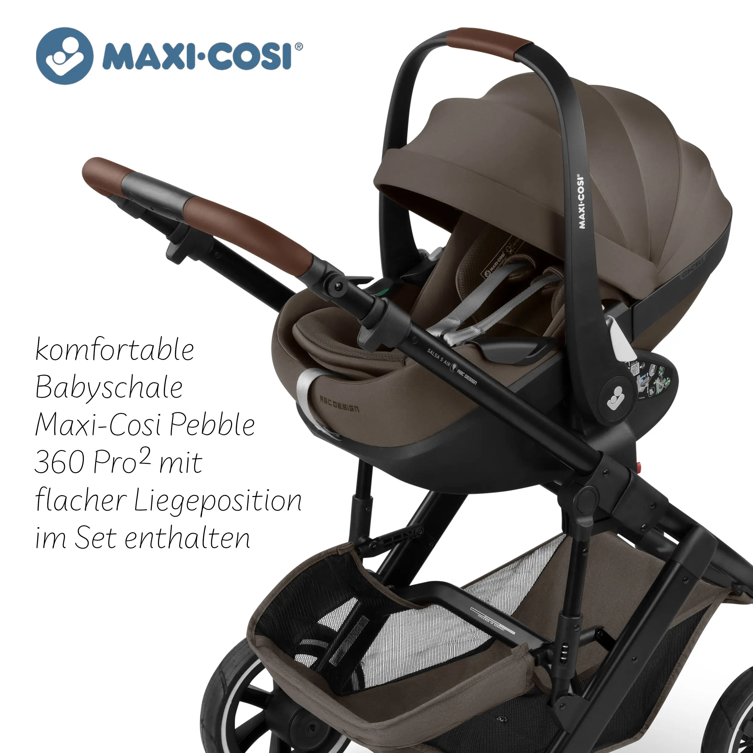 Set de cochecito 3en1 City Life con silla de auto Maxi-Cosi Pebble 360 Pro 2 - Nature