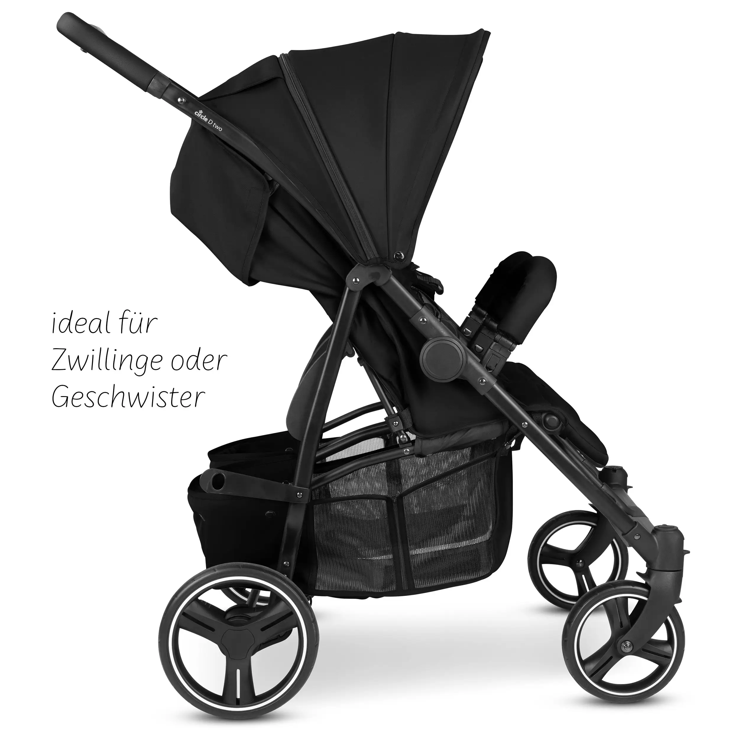 Silla de paseo doble D Two - Black