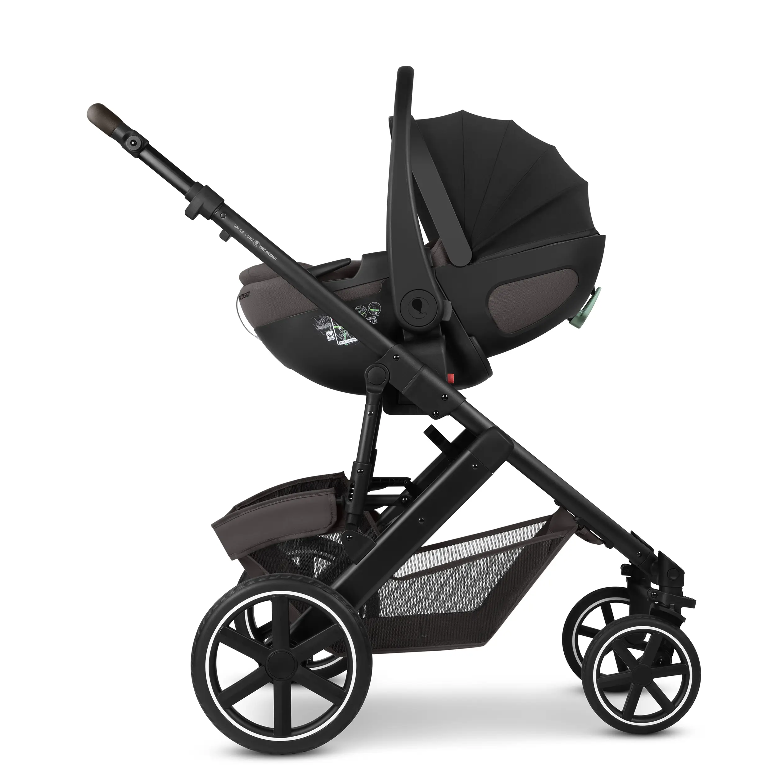 Set de cochecito 3en1 Salsa Core con silla de coche Calla con función de reclinación - Falcon