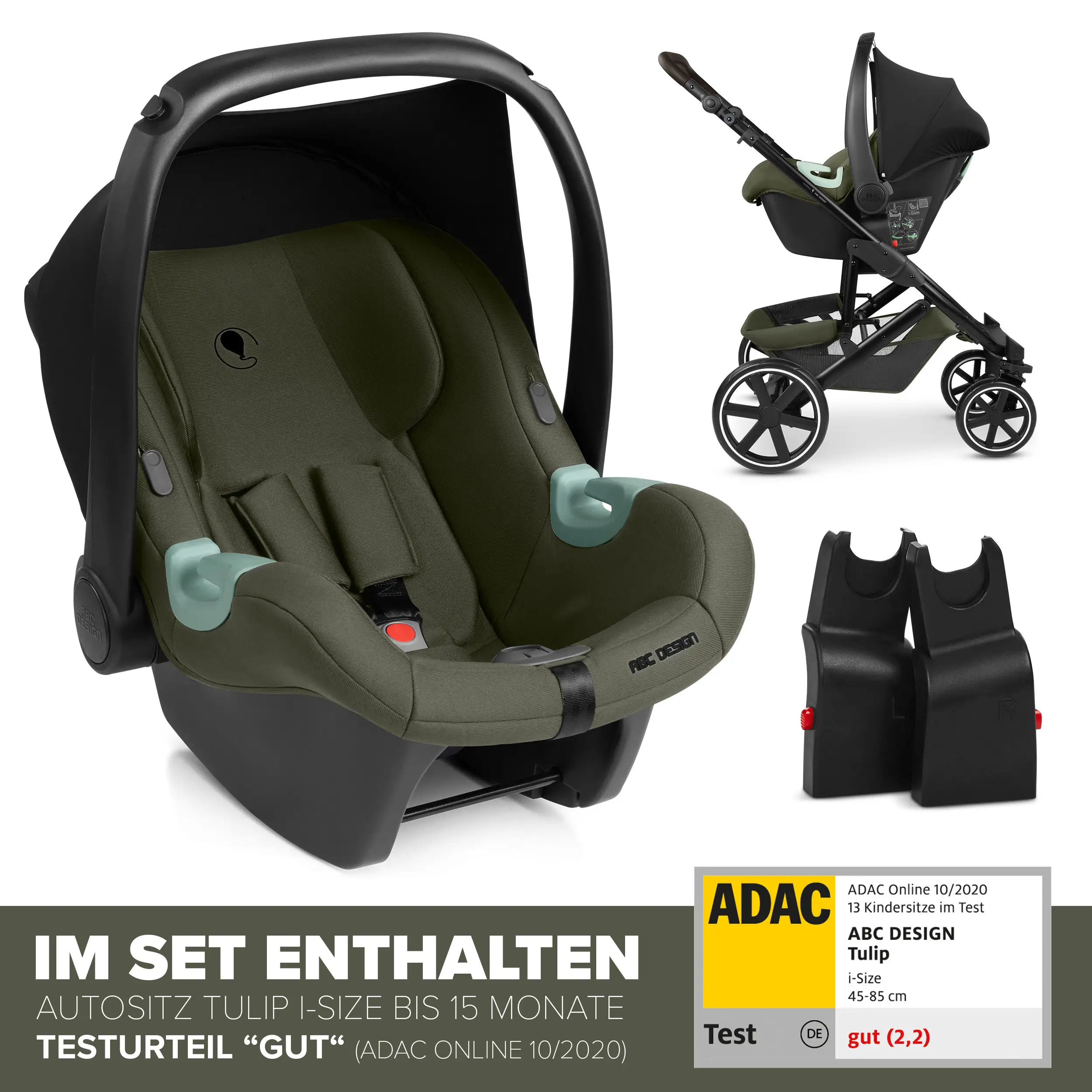 Set de cochecito 4en1 Sierra con base Isofix incluida - Pea
