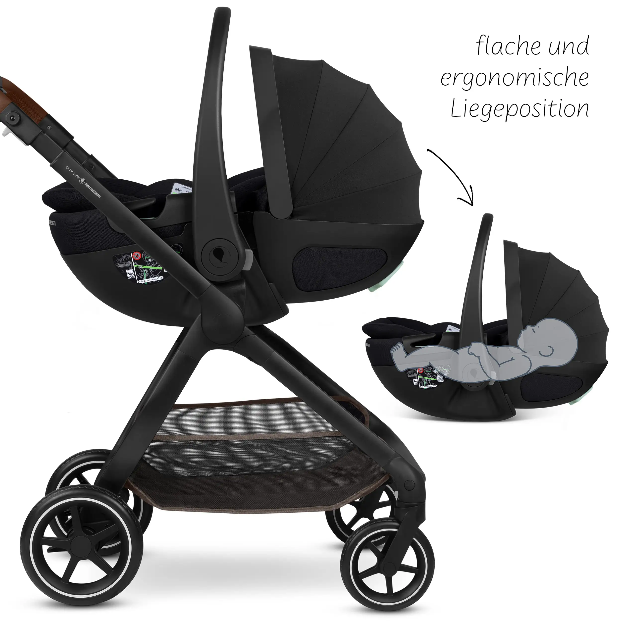 Sistema de viaje City Life incl. silla de auto Calla reclinable - Nature