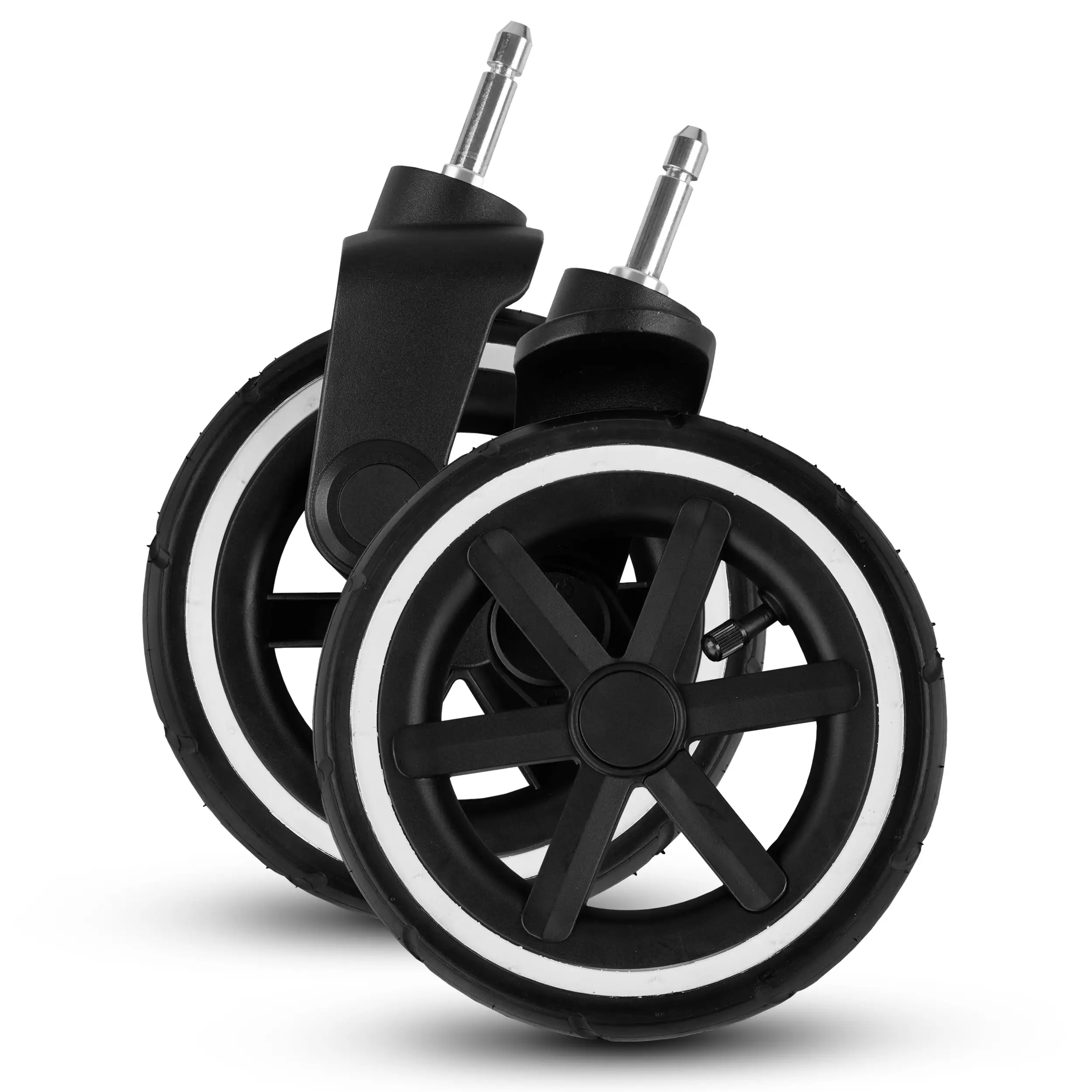 Juego de ruedas delanteras (2 piezas) para Avus 2 Air / Avus Air - ruedas neumáticas Black / White Wall