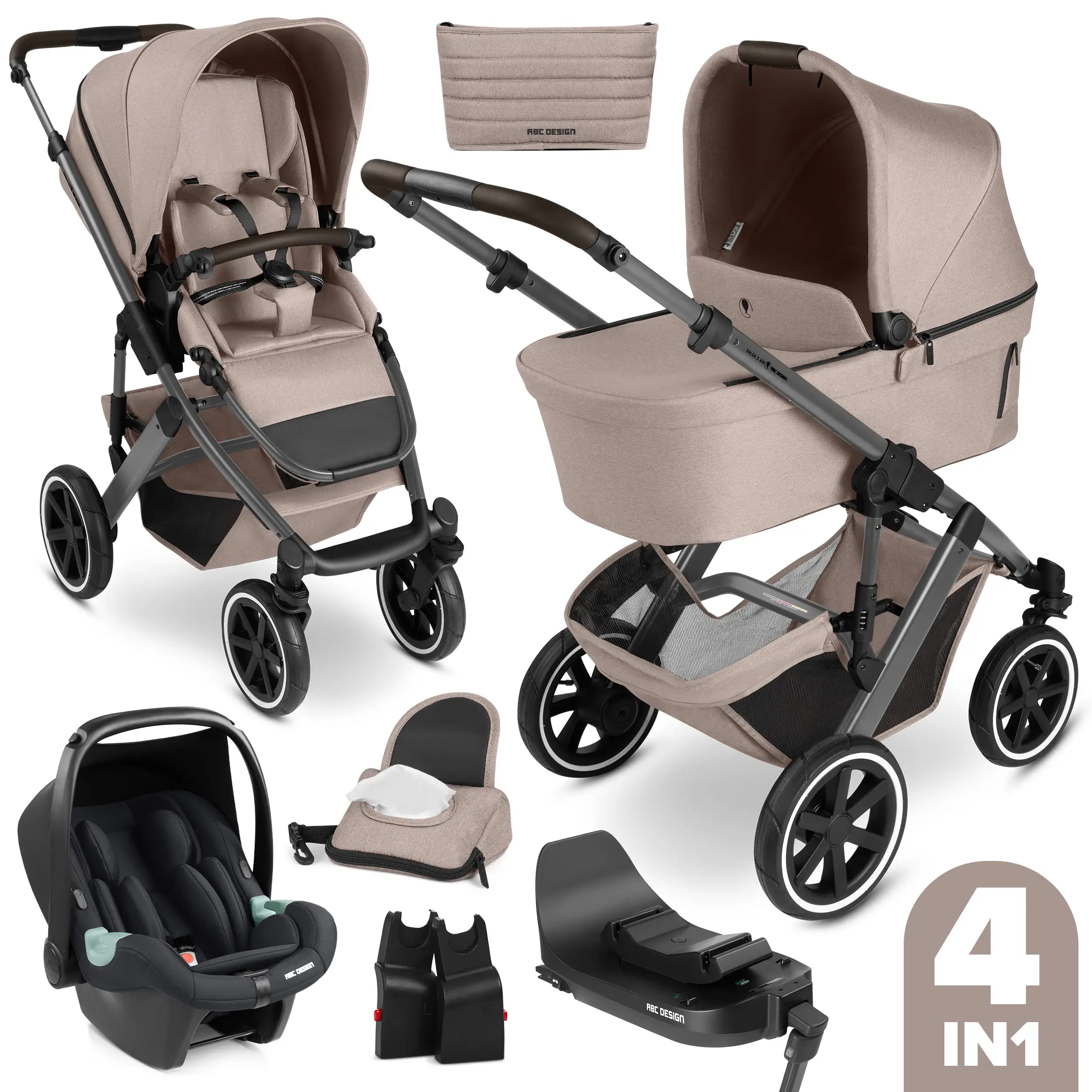 Conjunto de cochecito 4en1 Salsa 5 Air incl. Base Isofix - Camel