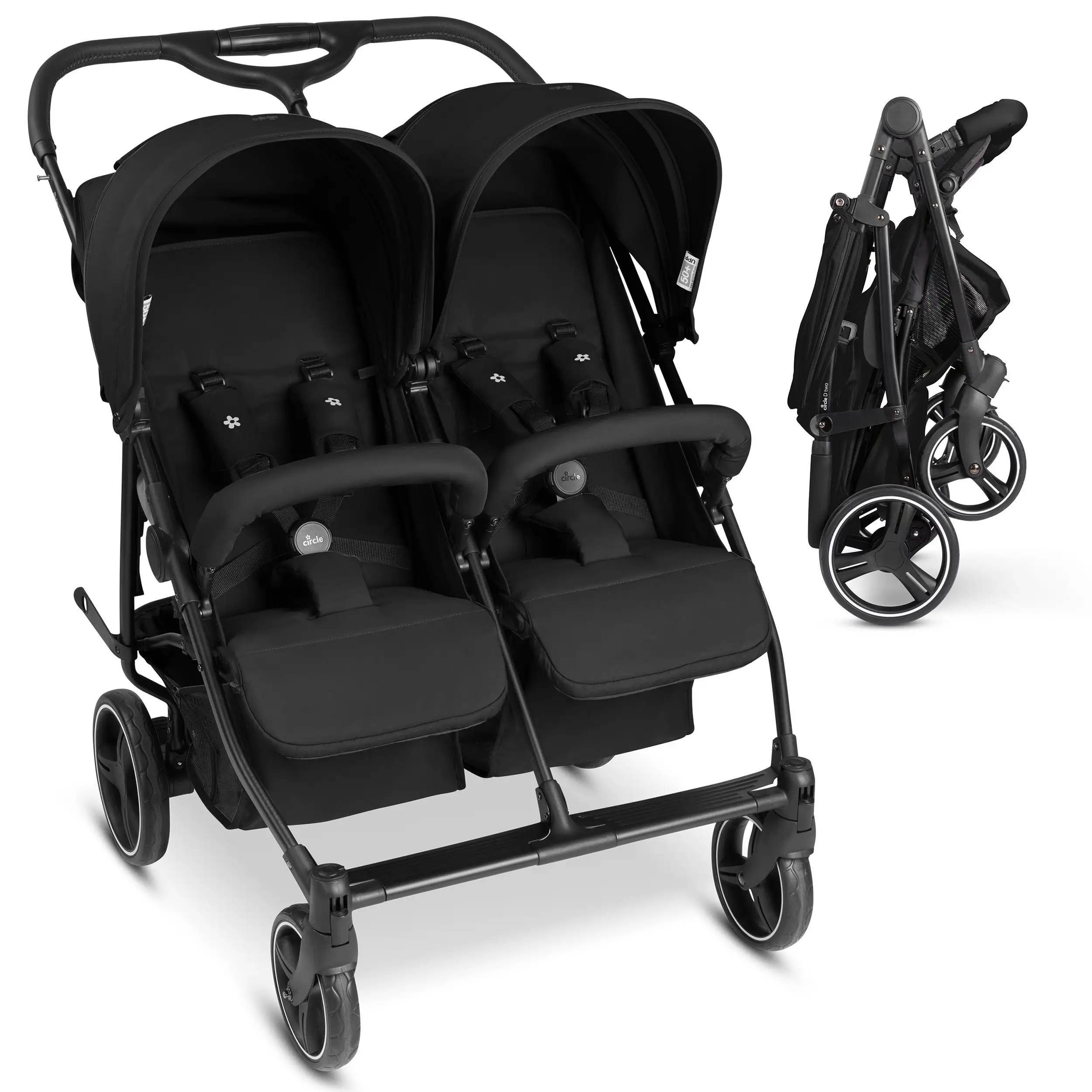 Silla de paseo doble D Two - Black