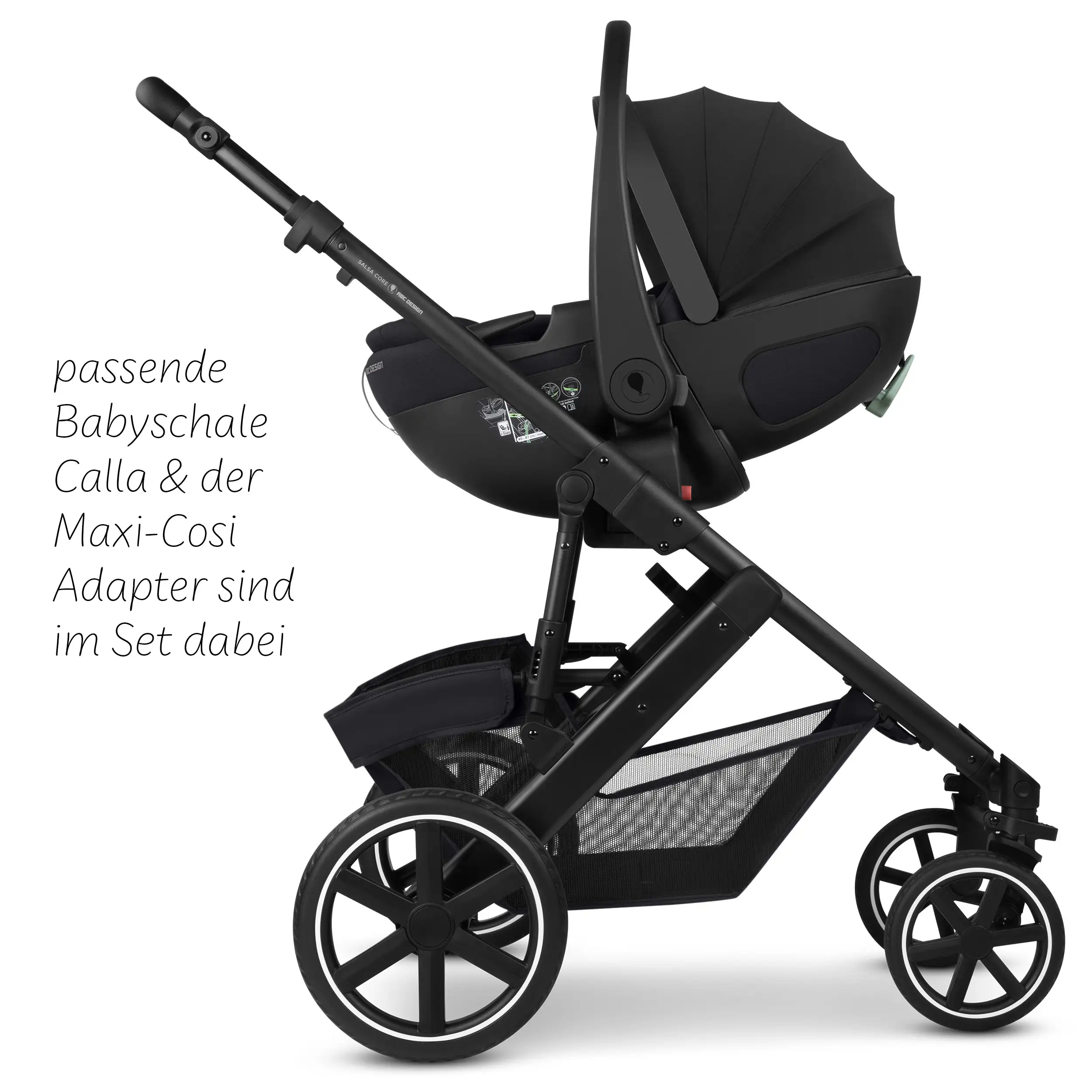 Set de cochecito 3en1 Salsa Core con silla de auto Calla reclinable - Ink