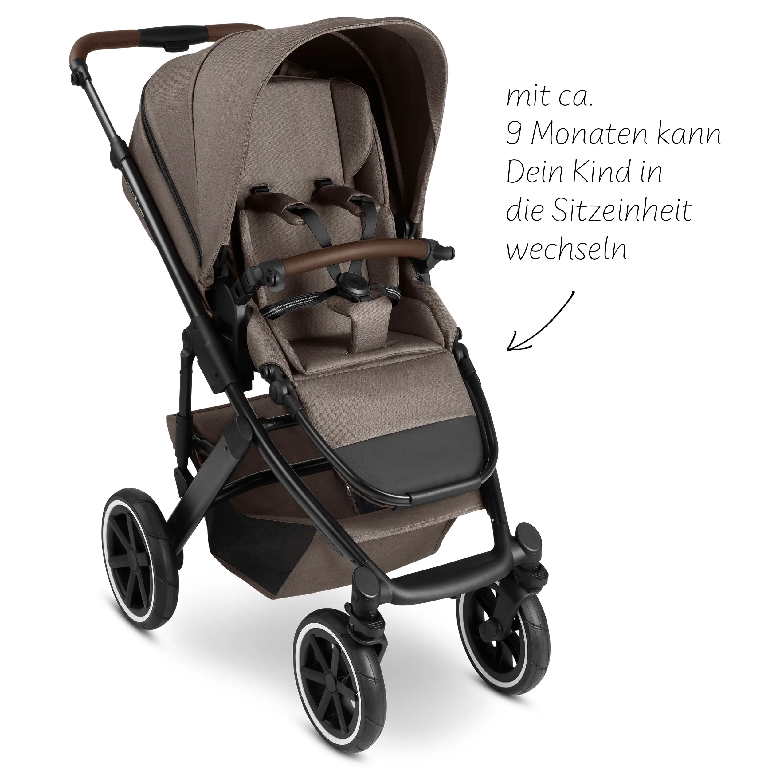 4in1-Kinderwagen-Set Salsa 5 Air inkl. Babyschale Calla mit Liegefunktion - Nature
