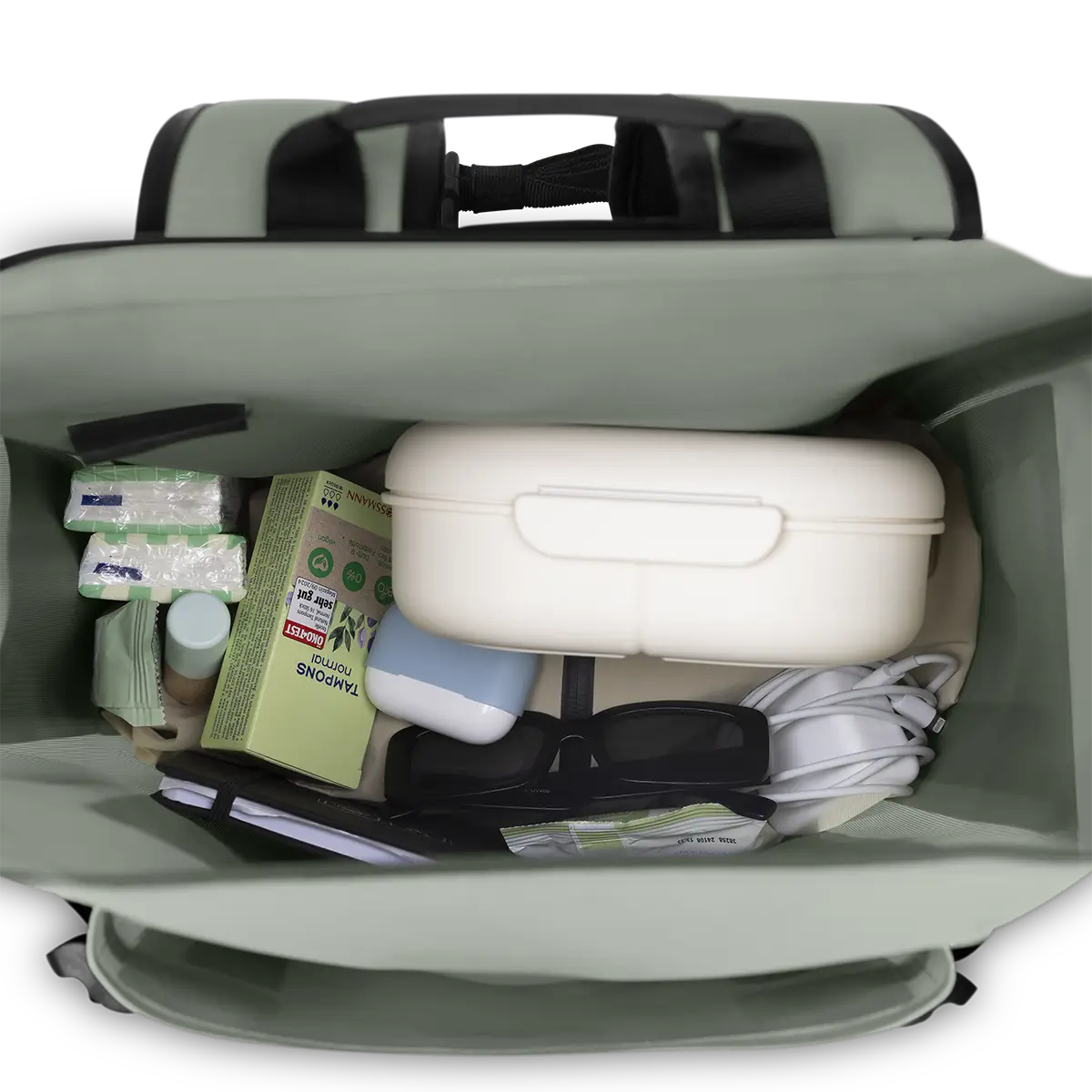 24 litros de espacio de almacenamiento y organización