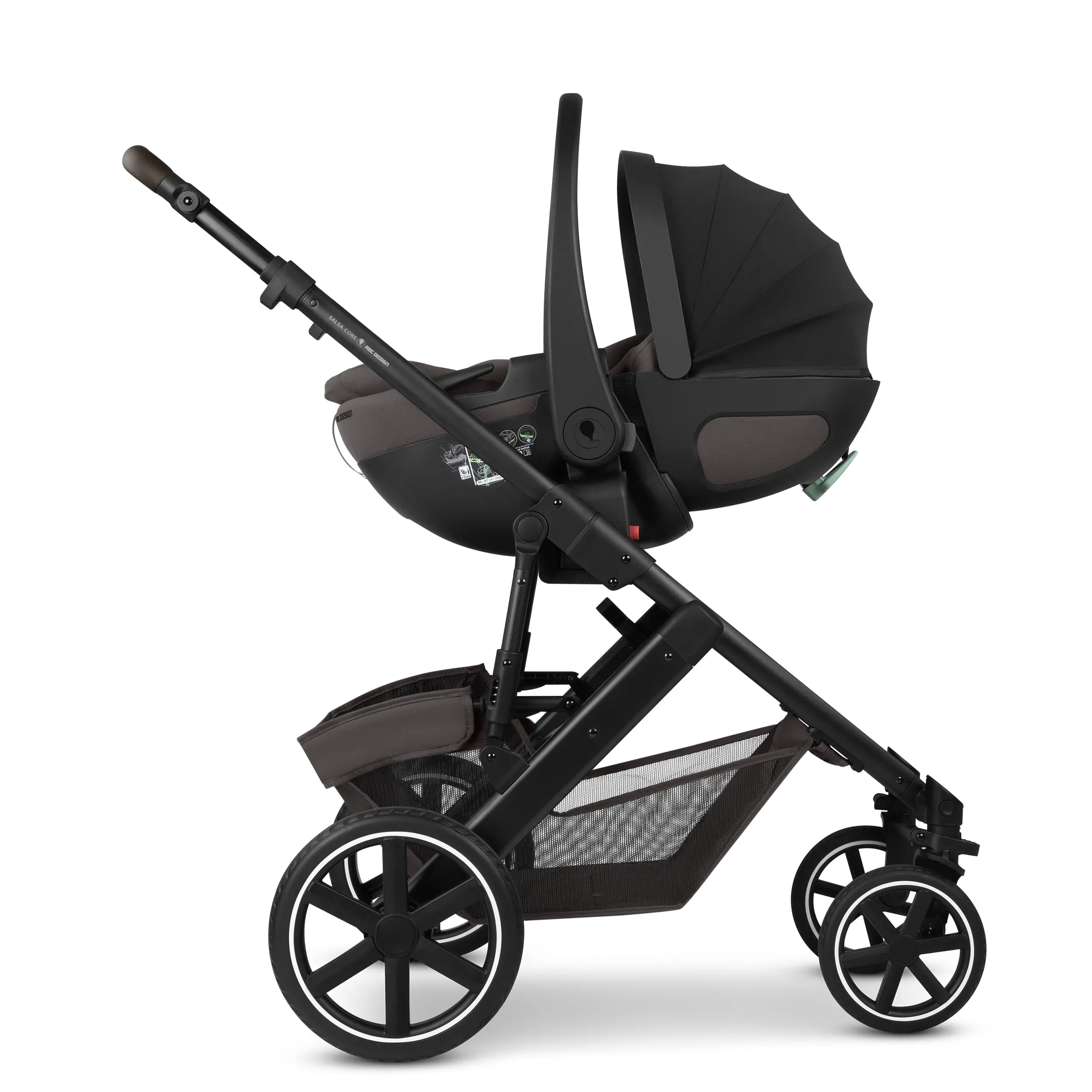 Set de cochecito 3en1 Salsa Core con silla de coche Calla con función de reclinación - Falcon