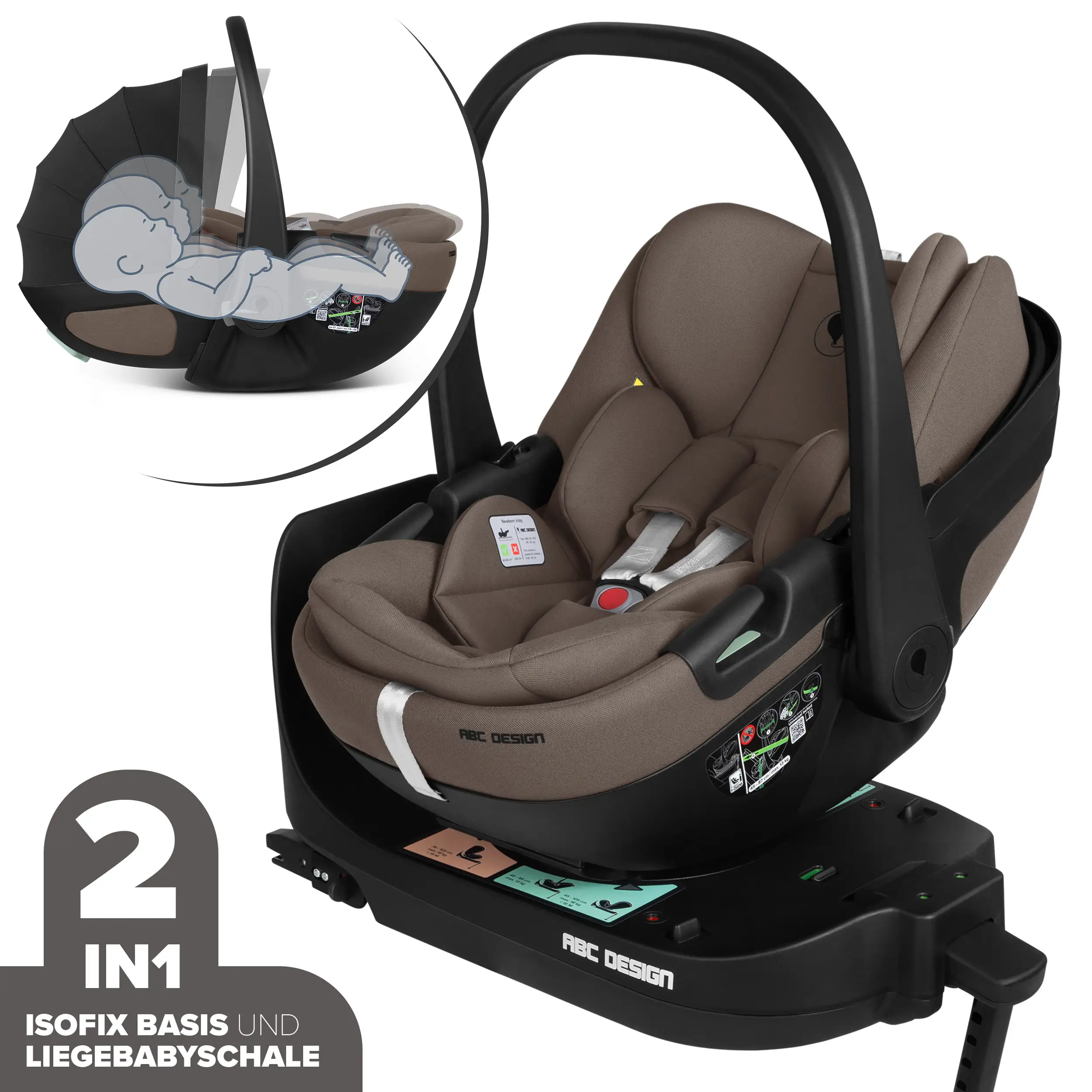 Silla de auto Calla i-Size reclinable incl. base ISOFIX giratoria Root