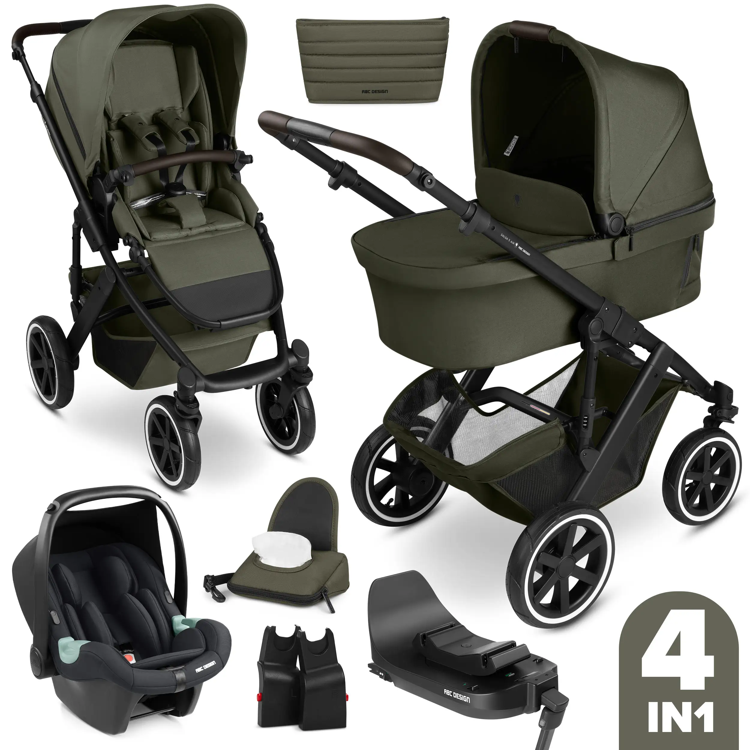Conjunto de cochecito 4en1 Salsa 5 Air incl. Base Isofix - Avocado
