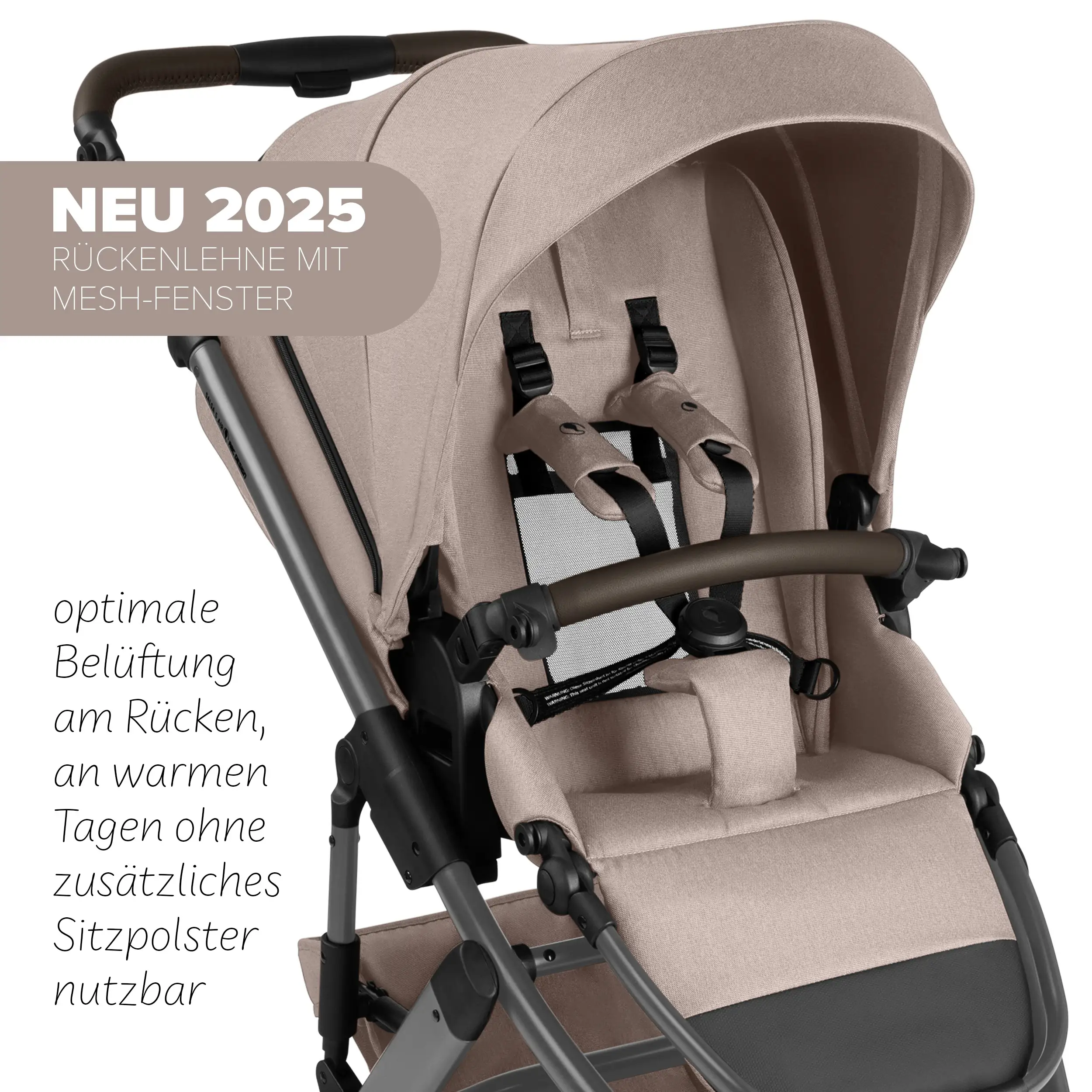4in1-Kinderwagen-Set Salsa 5 Air inkl. Babyschale Calla mit Liegefunktion - Camel