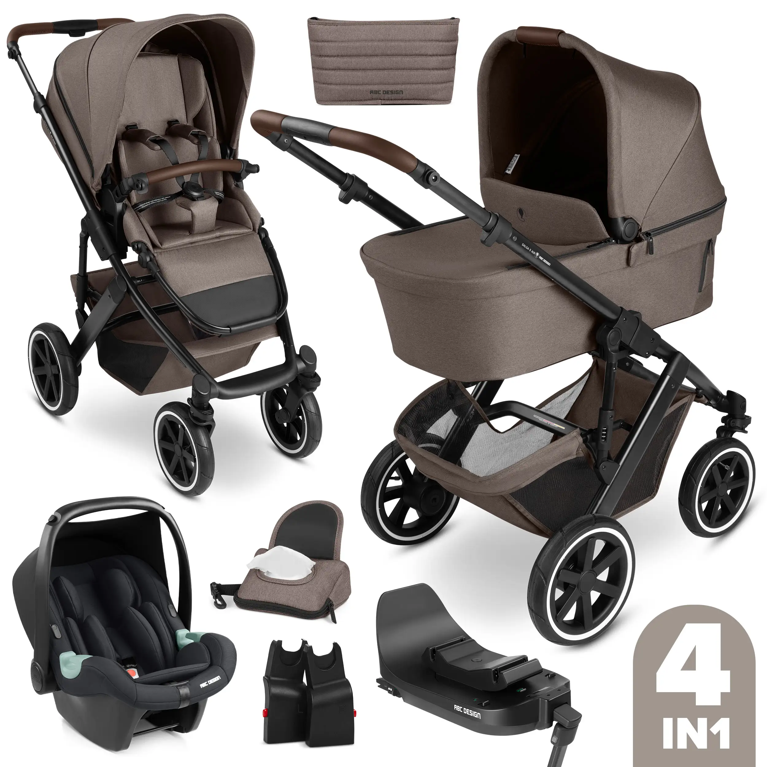 Conjunto de cochecito 4en1 Salsa 5 Air incl. Base Isofix - Nature