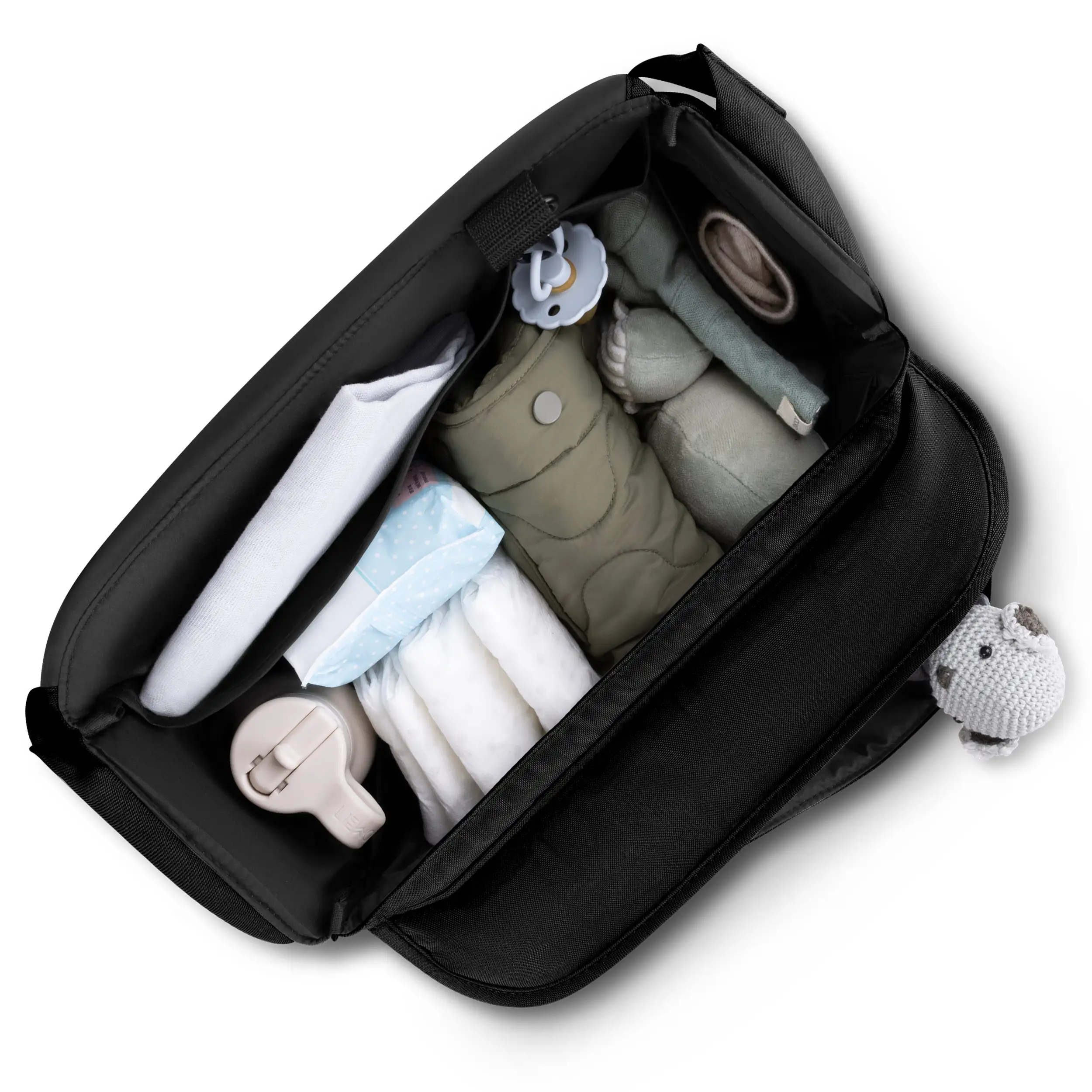 Set de accesorios para silla de paseo - bolso cambiador, cubrepiés de invierno, protector de lluvia y mosquitera - Black