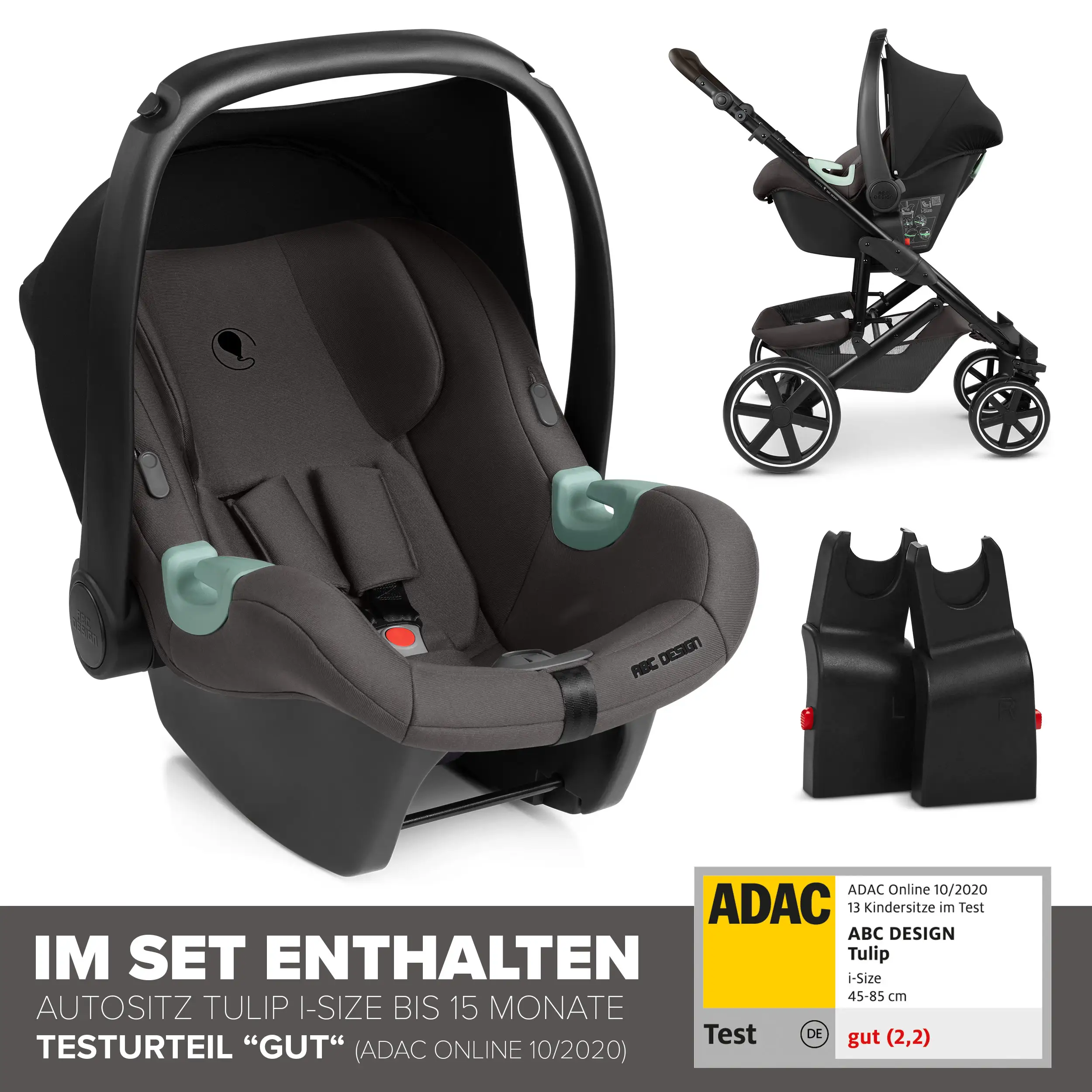 Set de cochecito 4en1 Sierra con base Isofix incluida - Nut