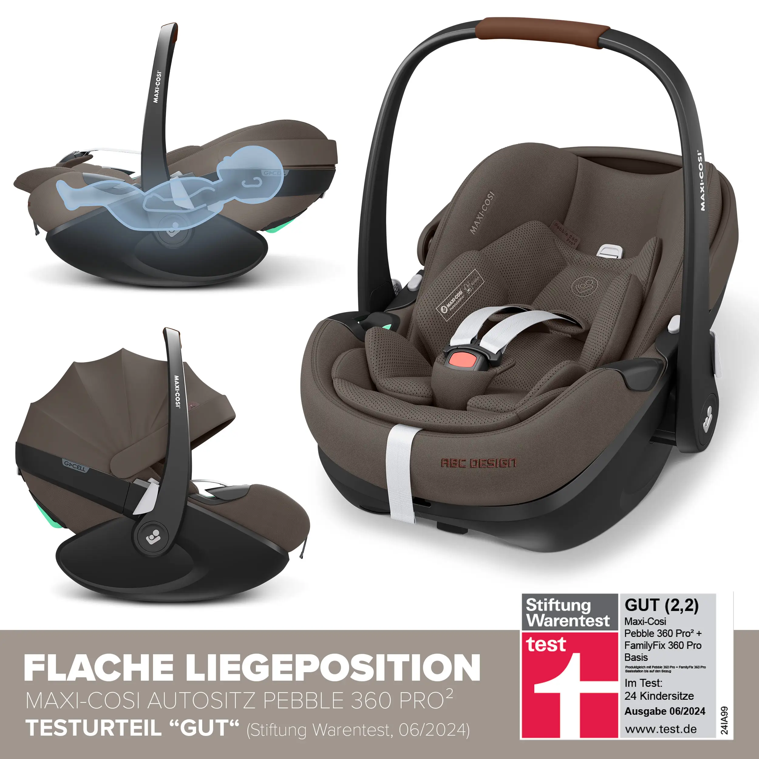 Set de cochecito 3en1 City Life con silla de auto Maxi-Cosi Pebble 360 Pro 2 - Nature