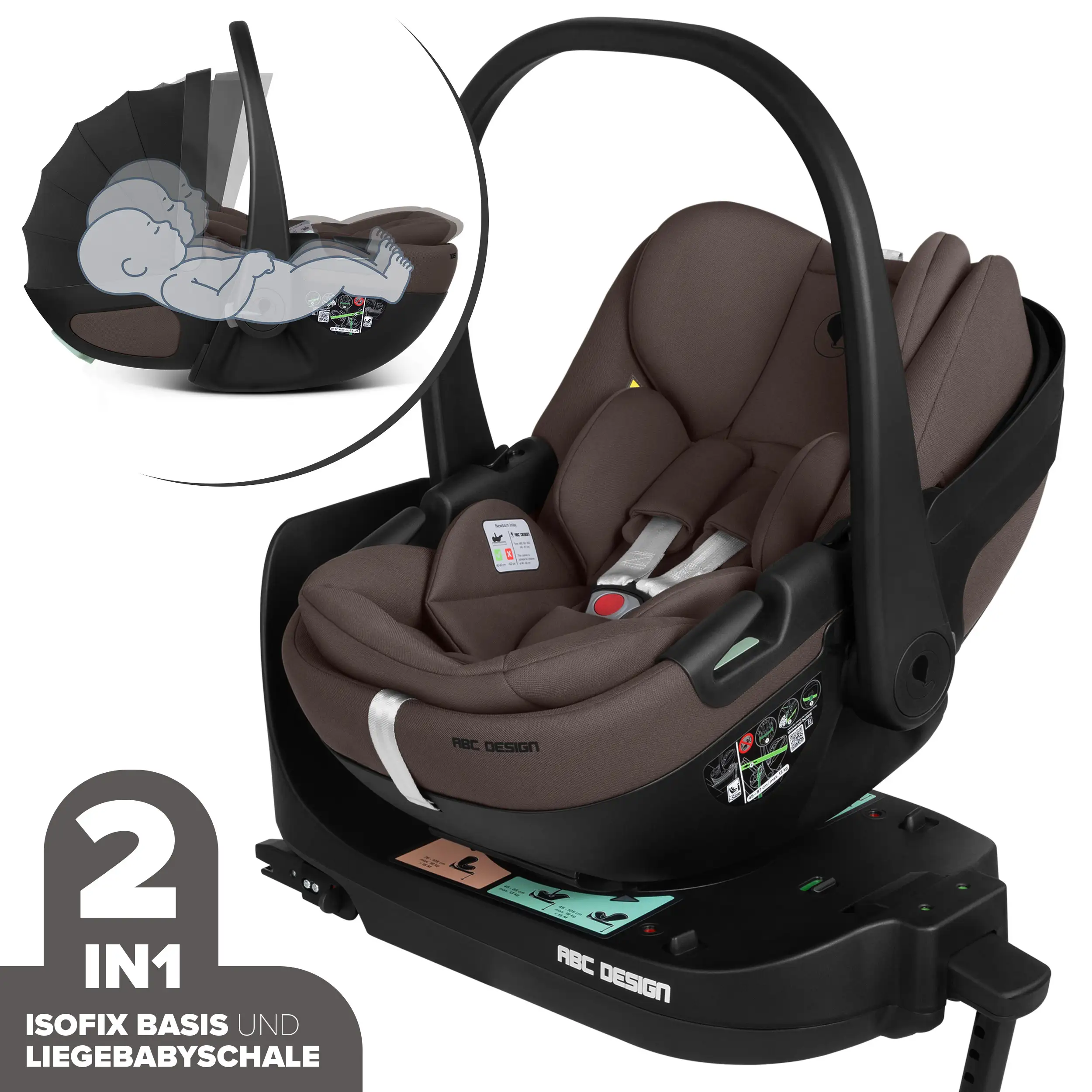 Silla de auto Calla i-Size reclinable incl. base ISOFIX giratoria Root