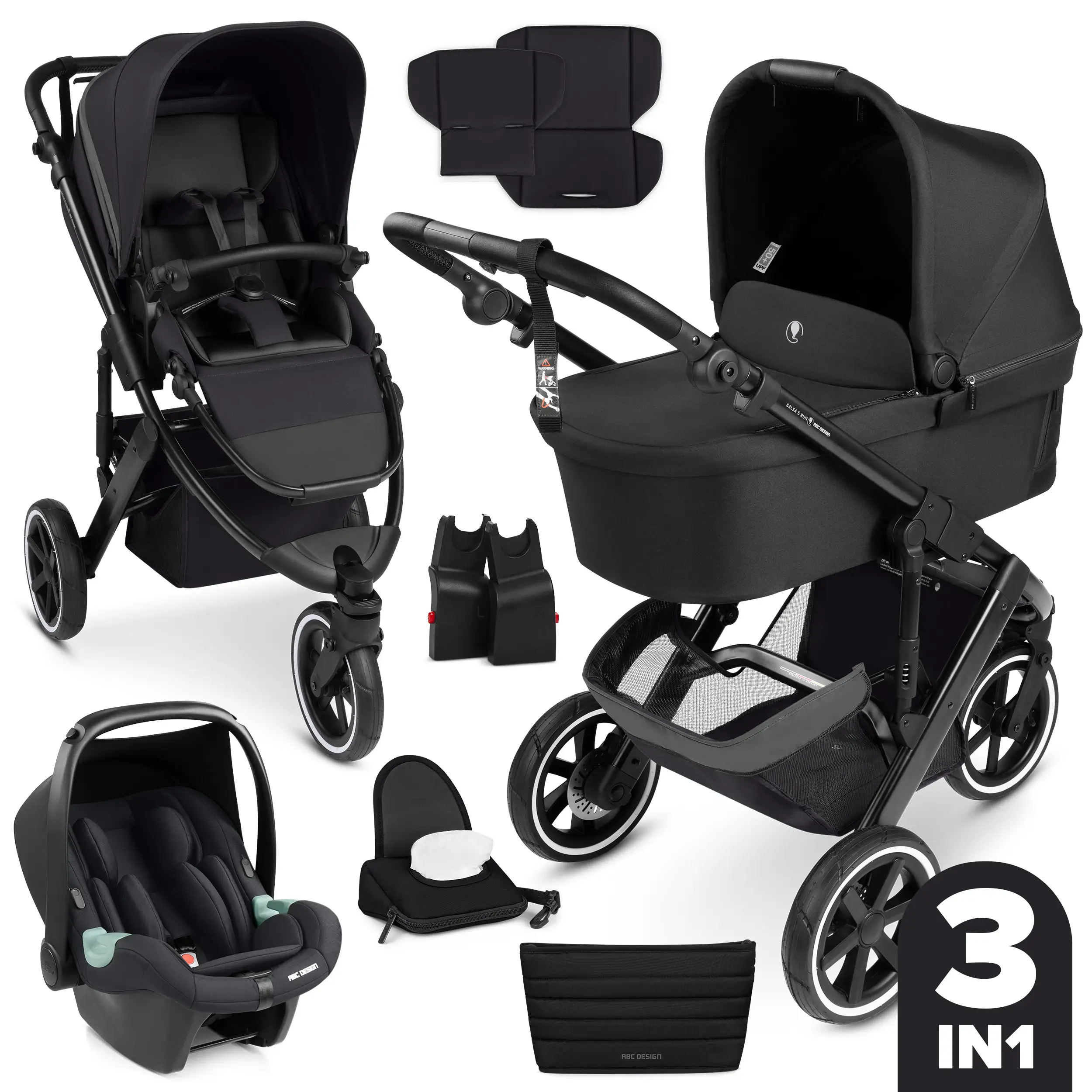 Set cochecito 3en1 Salsa 5 Run incl. Silla de Auto - Coal