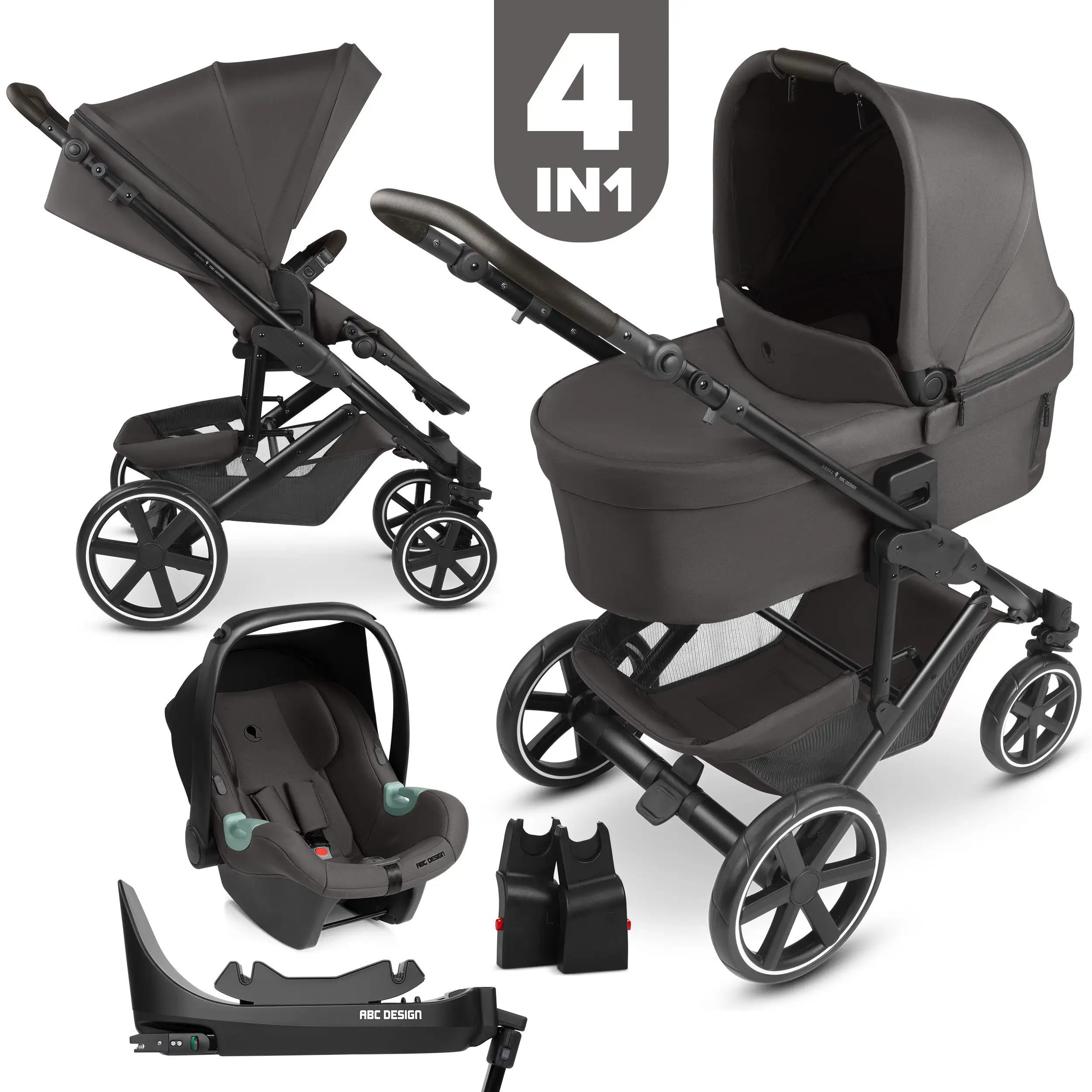Set de cochecito 4en1 Sierra con base Isofix incluida - Nut